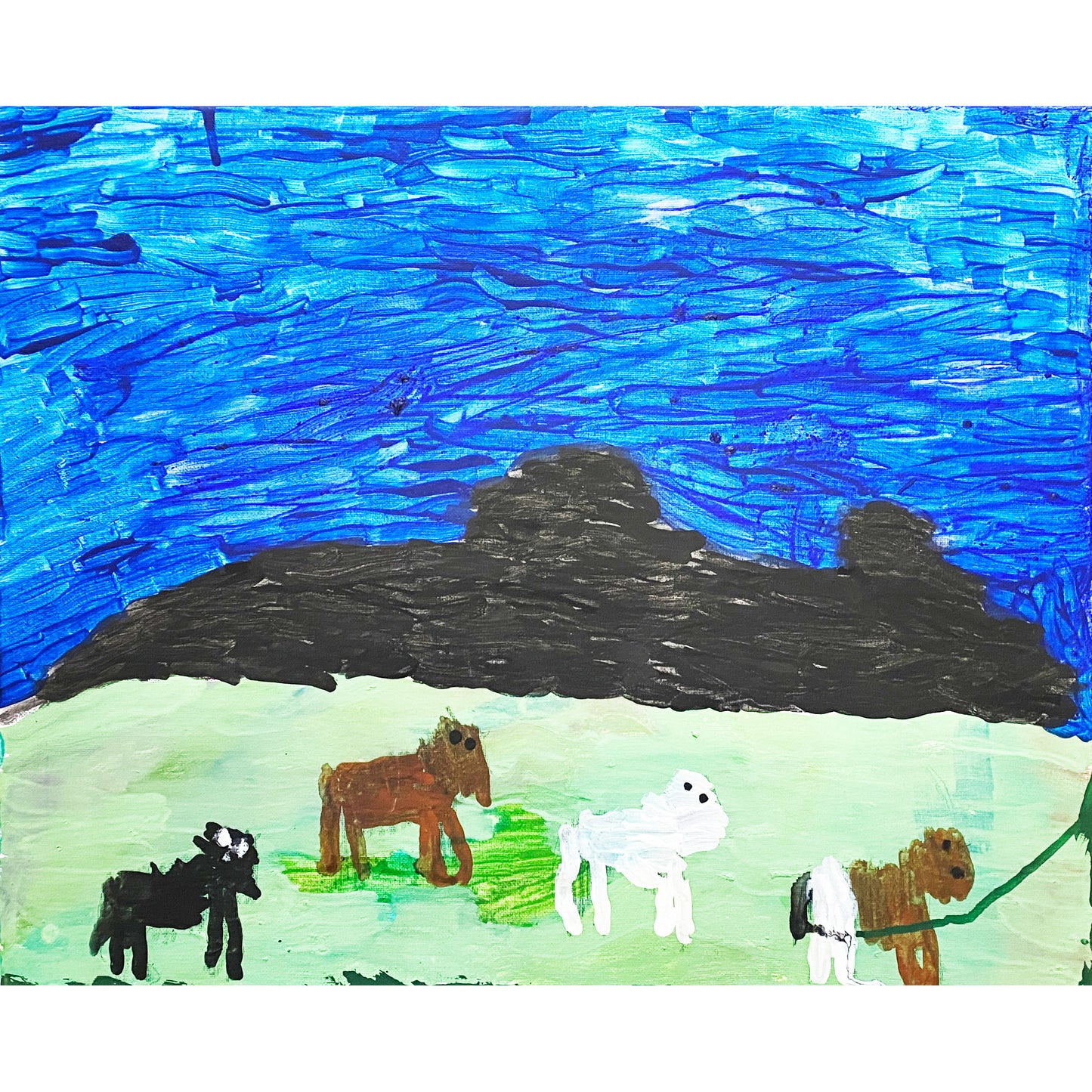 16x20 Acrylic Horses Painting on Stretched Canvas by Gus Kipper – Original Fine Art