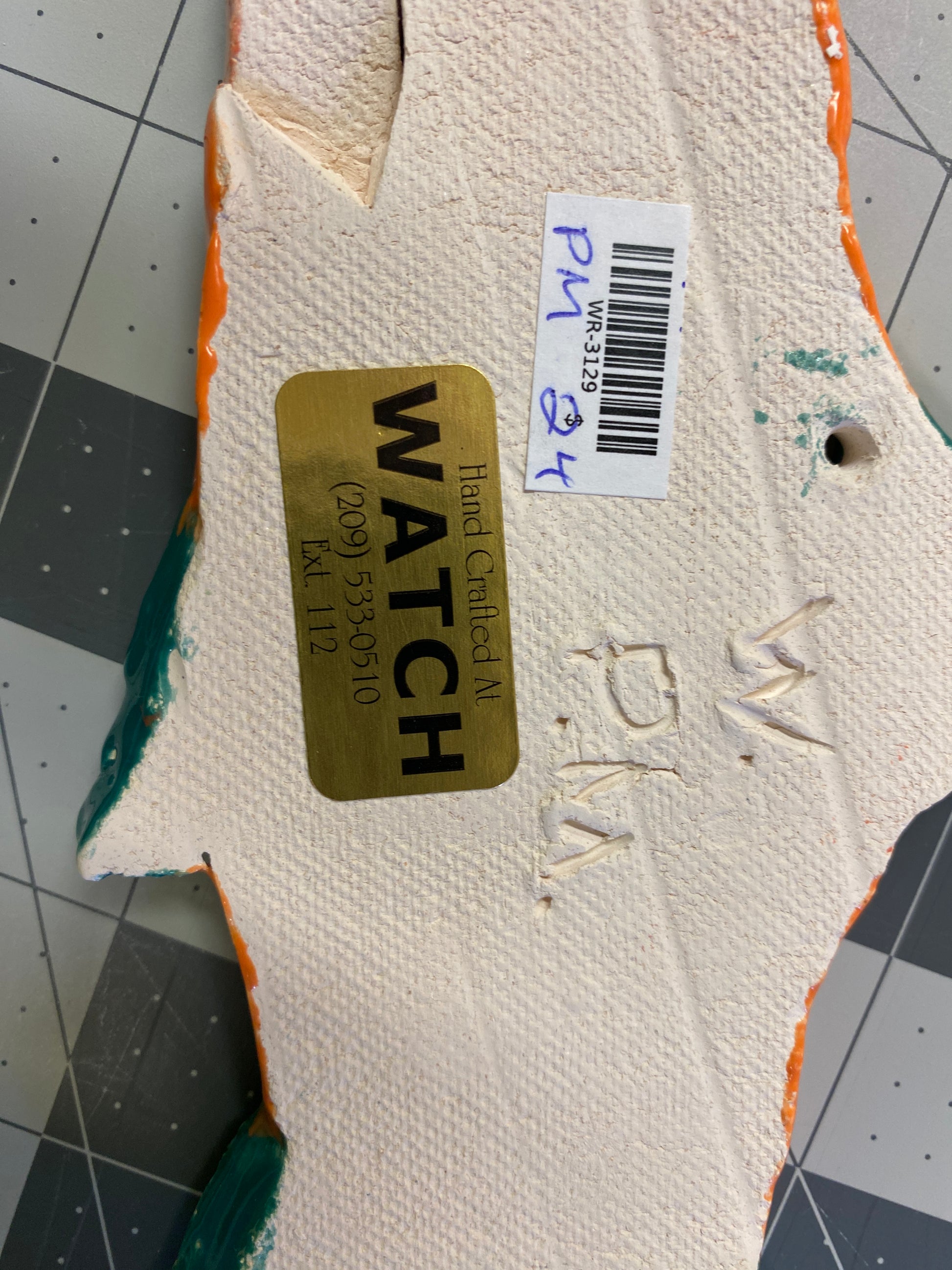 WATCH Resources Art Guild - Ceramic Arts Handmade Clay Crafts 11-inch x 3-inch Glazed Fish by Perry Miller