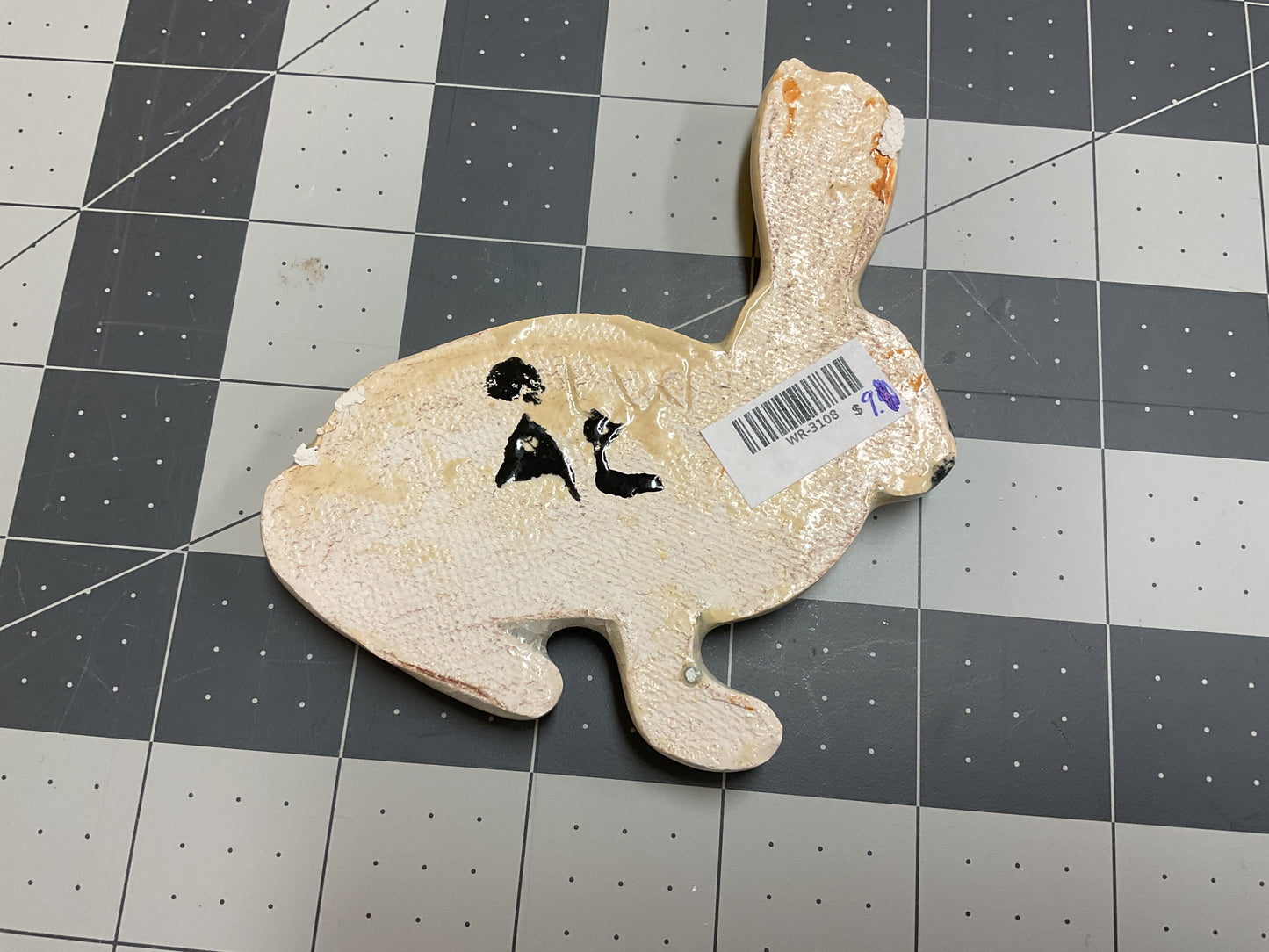 WATCH Resources Art Guild - Ceramic Arts Handmade Clay Crafts 4-inch x 3.5-inch Glazed Rabbit by Alec Lopez and Lisa Uptain