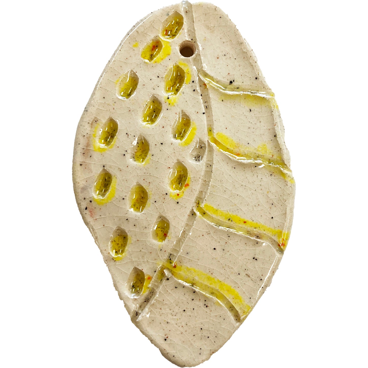 Ceramic Arts Handmade Clay Crafts 4.5-inch x 2.5-inch Glazed Shell by Emily Knoles