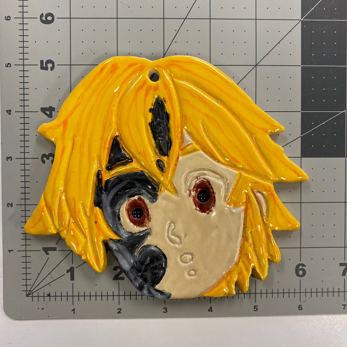 WATCH Resources Art Guild - Ceramic Arts Handmade Clay Crafts 6-inch x 5-inch Glazed Boy by Lisa Uptain