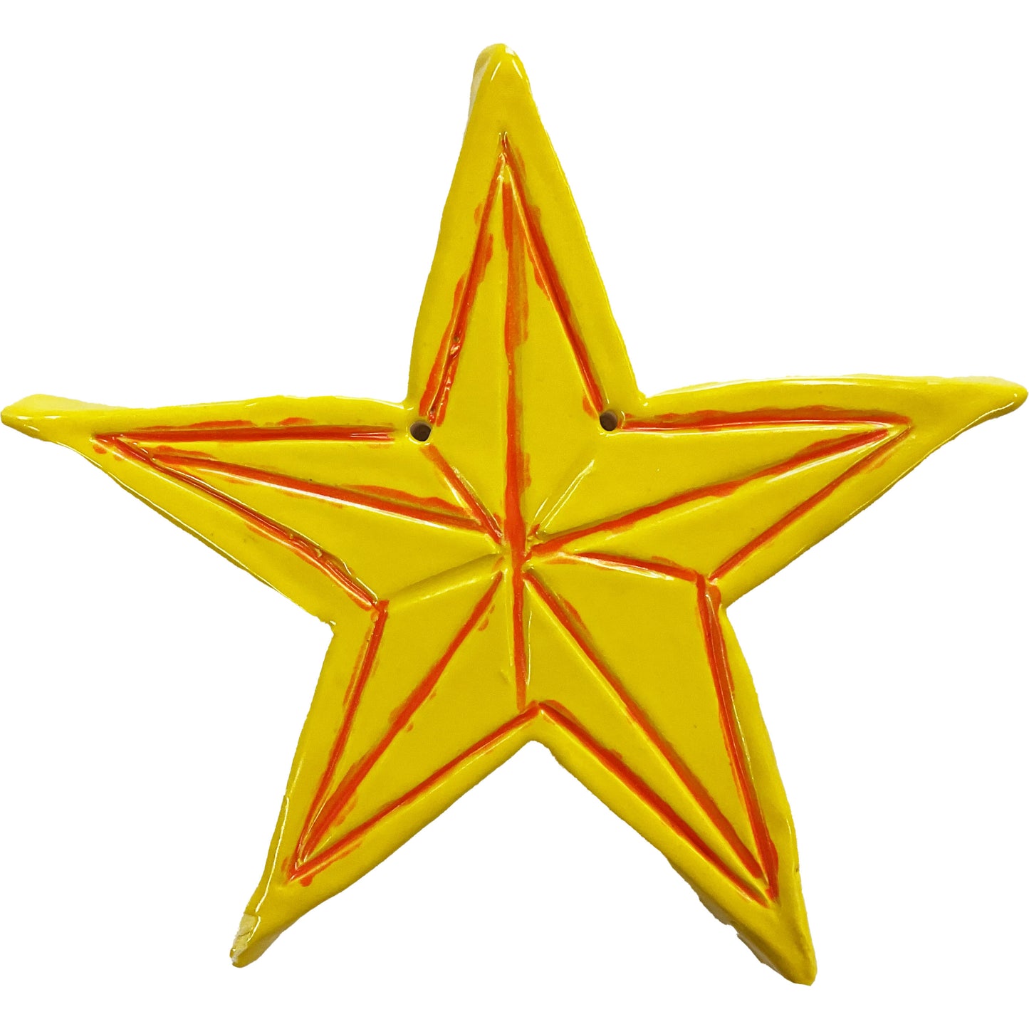 Ceramic Arts Handmade Clay Crafts 6-inch x 6-inch Glazed Christmas Star by Anonymous