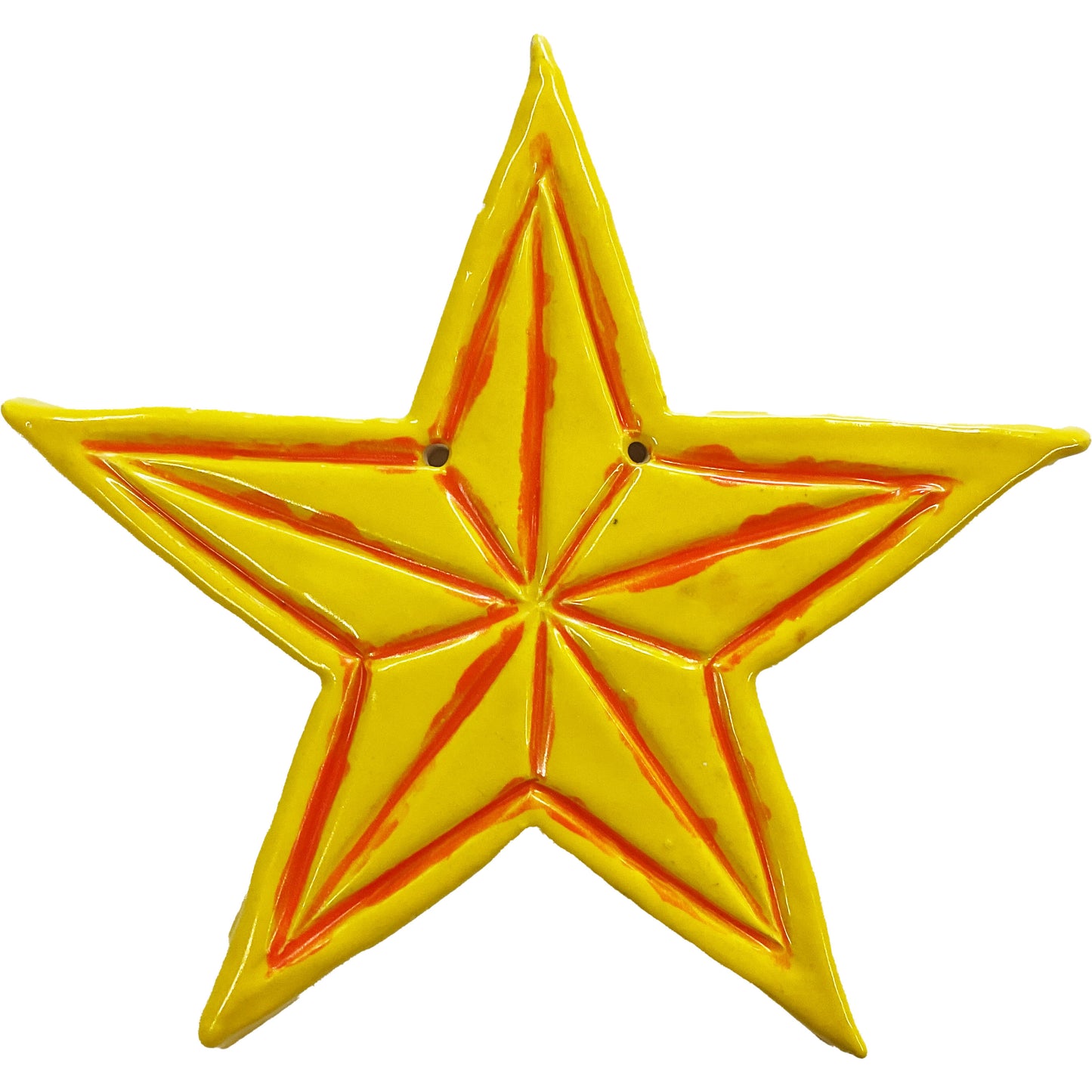 Ceramic Arts Handmade Clay Crafts 6-inch x 6-inch Glazed Christmas Star by Anonymous