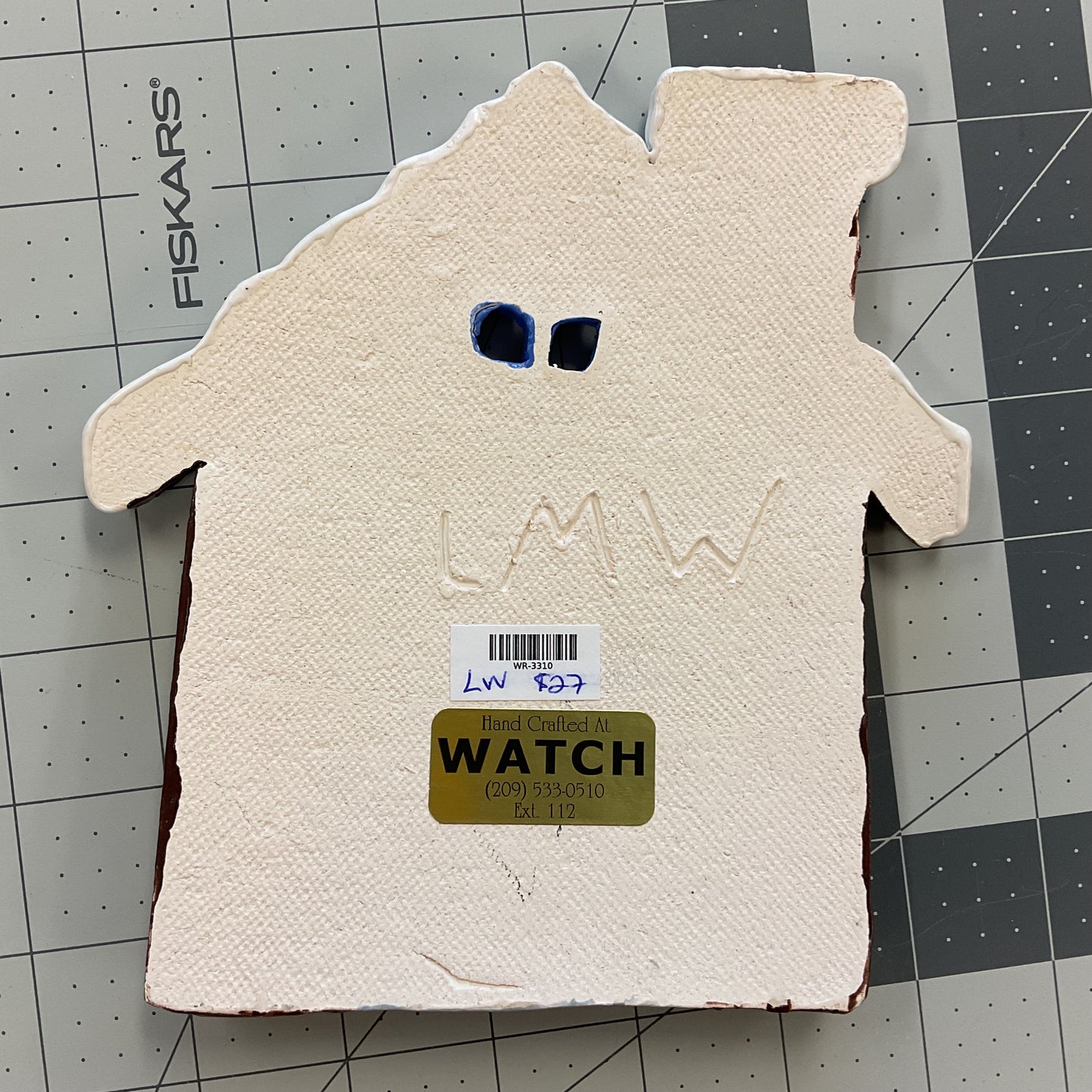 WATCH Resources Art Guild - Ceramic Arts Handmade Clay Crafts 6.5-inch x 6-inch Glazed Christmas Gingerbread House by Lisa Uptain