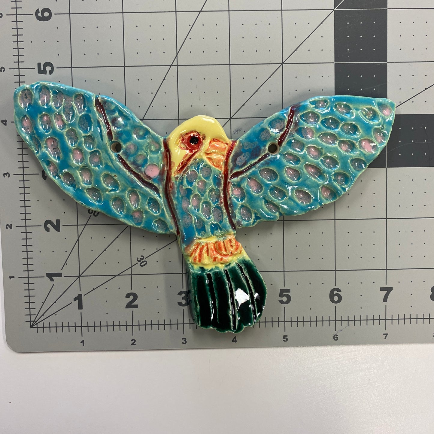 Ceramic Arts Handmade Clay Crafts 7-inch x 5-inch Glazed Bird made by Lukas Miller
