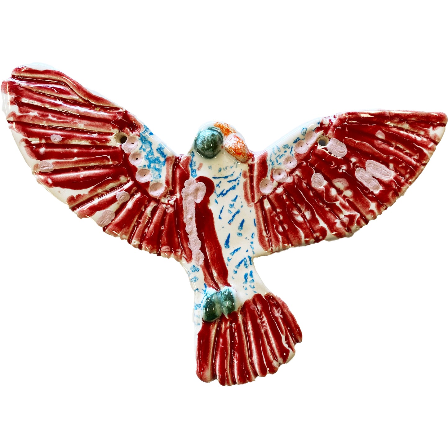 Ceramic Arts Handmade Clay Crafts 7-inch x 5-inch Glazed Bird made by Morgan Fox