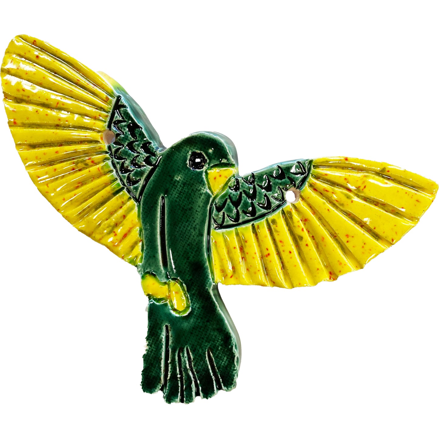 Ceramic Arts Handmade Clay Crafts 7-inch x 6-inch Glazed Bird made by Lisa Uptain