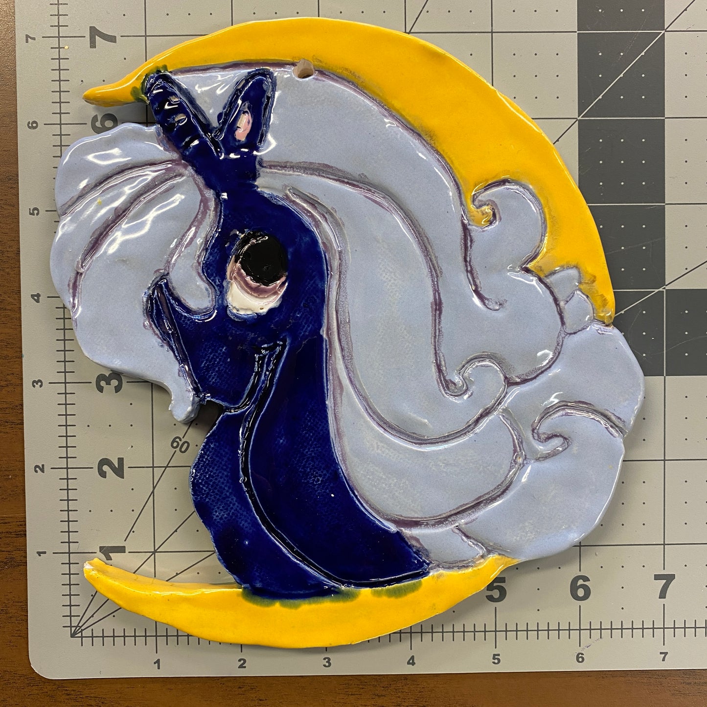 WATCH Resources Art Guild - Ceramic Arts Handmade Clay Crafts 7.5-inch x 6.5-inch Glazed Unicorn made by Lisa Uptain