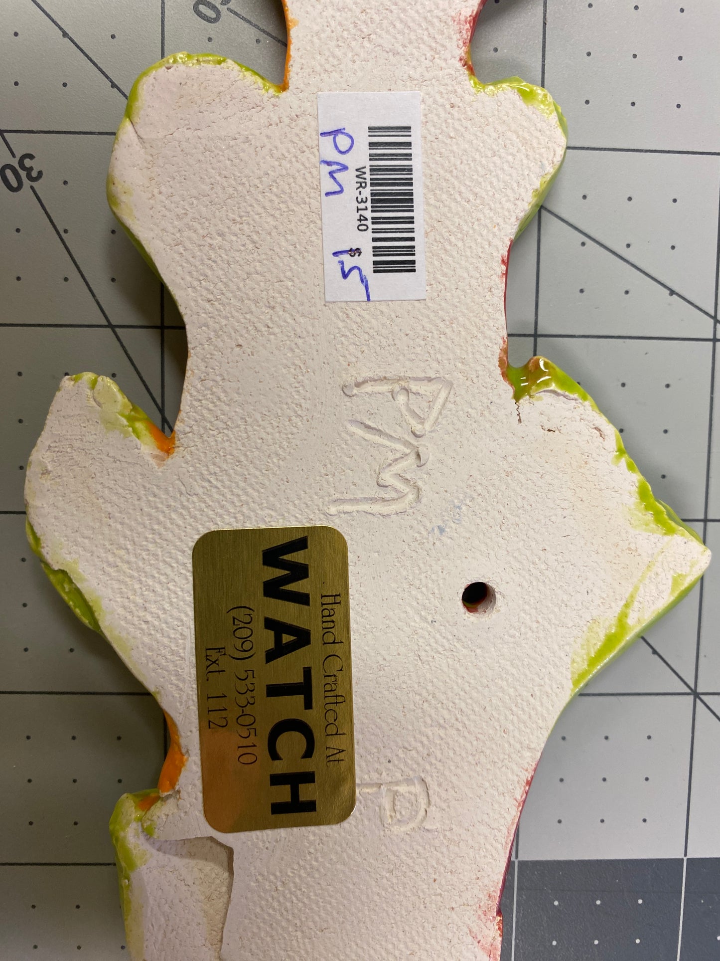 WATCH Resources Art Guild - Ceramic Arts Handmade Clay Crafts 8-inch x 3-inch Glazed Fish by Perry Miller