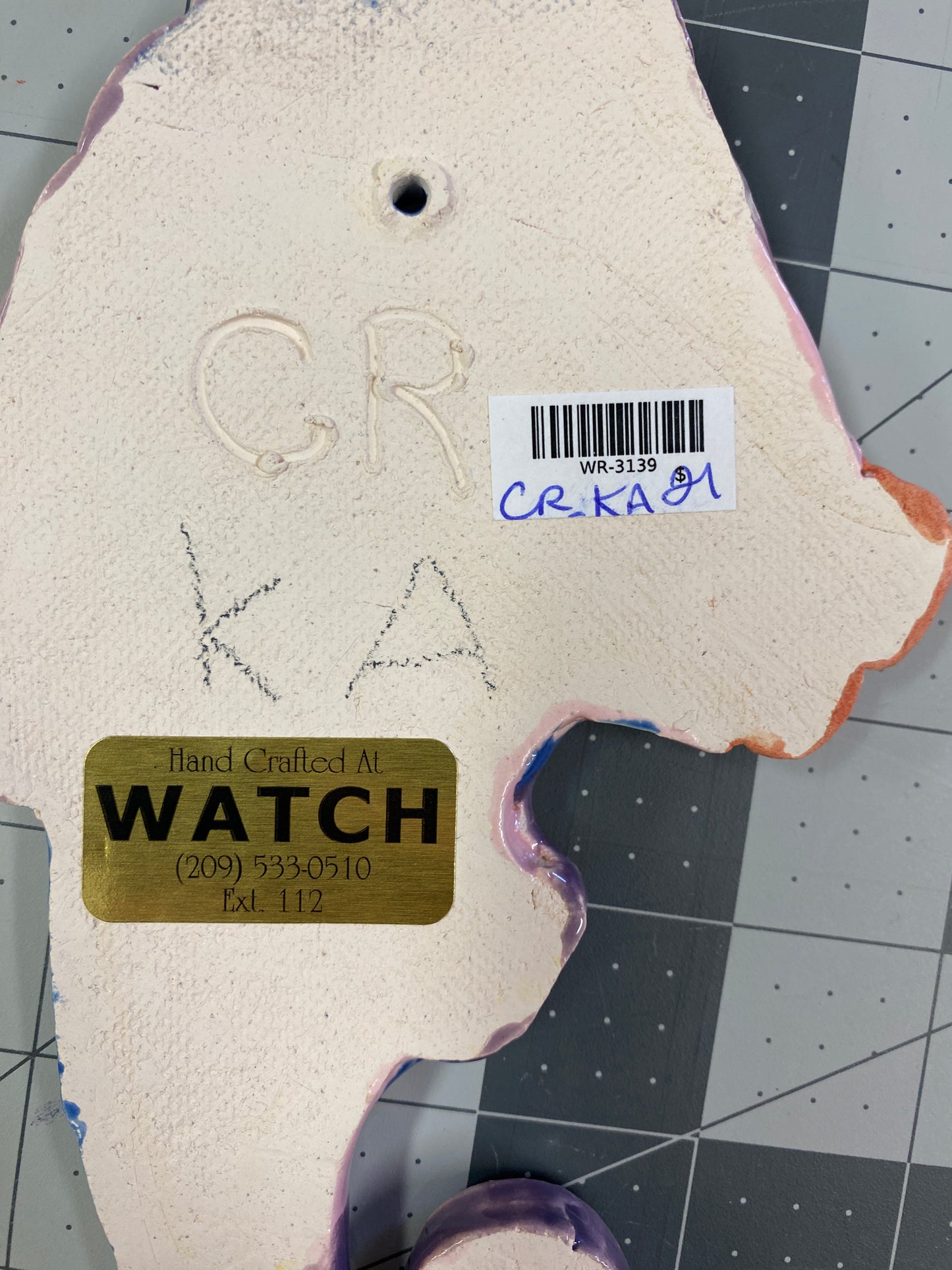 WATCH Resources Art Guild - Ceramic Arts Handmade Clay Crafts 8-inch x 4-inch Glazed Fish by Cassandra Richardson and Karissa Archer