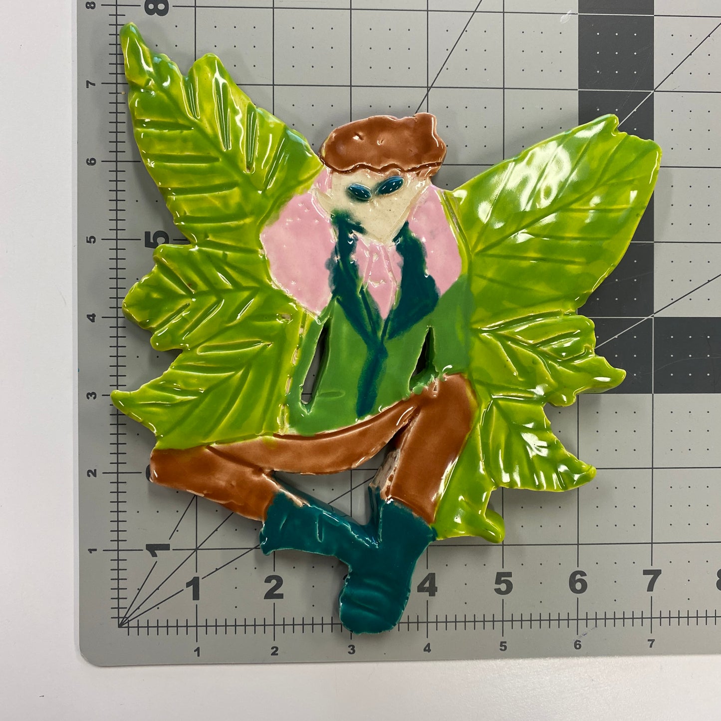 Ceramic Arts Handmade Clay Crafts 8-inch x 7-inch Glazed Fairy made by Monty Chu and Morgan Fox