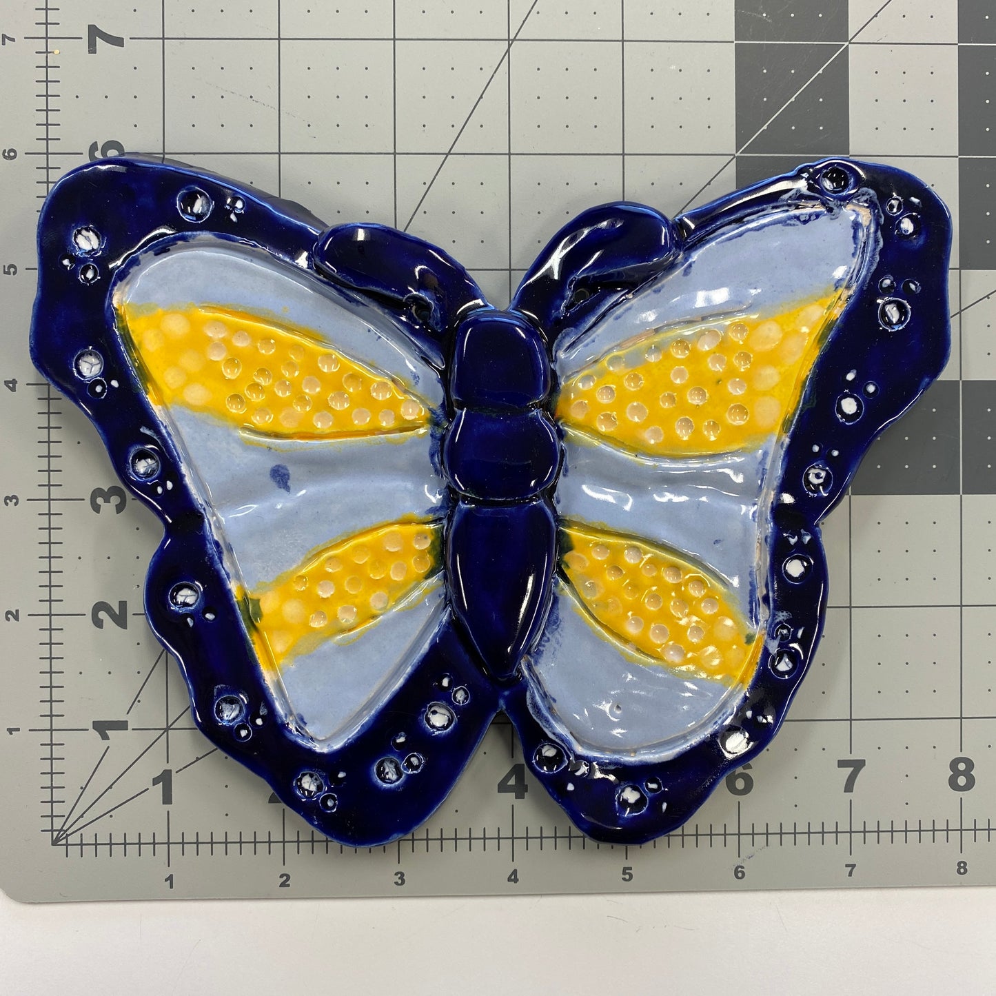 WATCH Resources Art Guild - Ceramic Arts Handmade Clay Crafts Butterfly Glazed 8-inch x 6-inch by Lisa Uptain