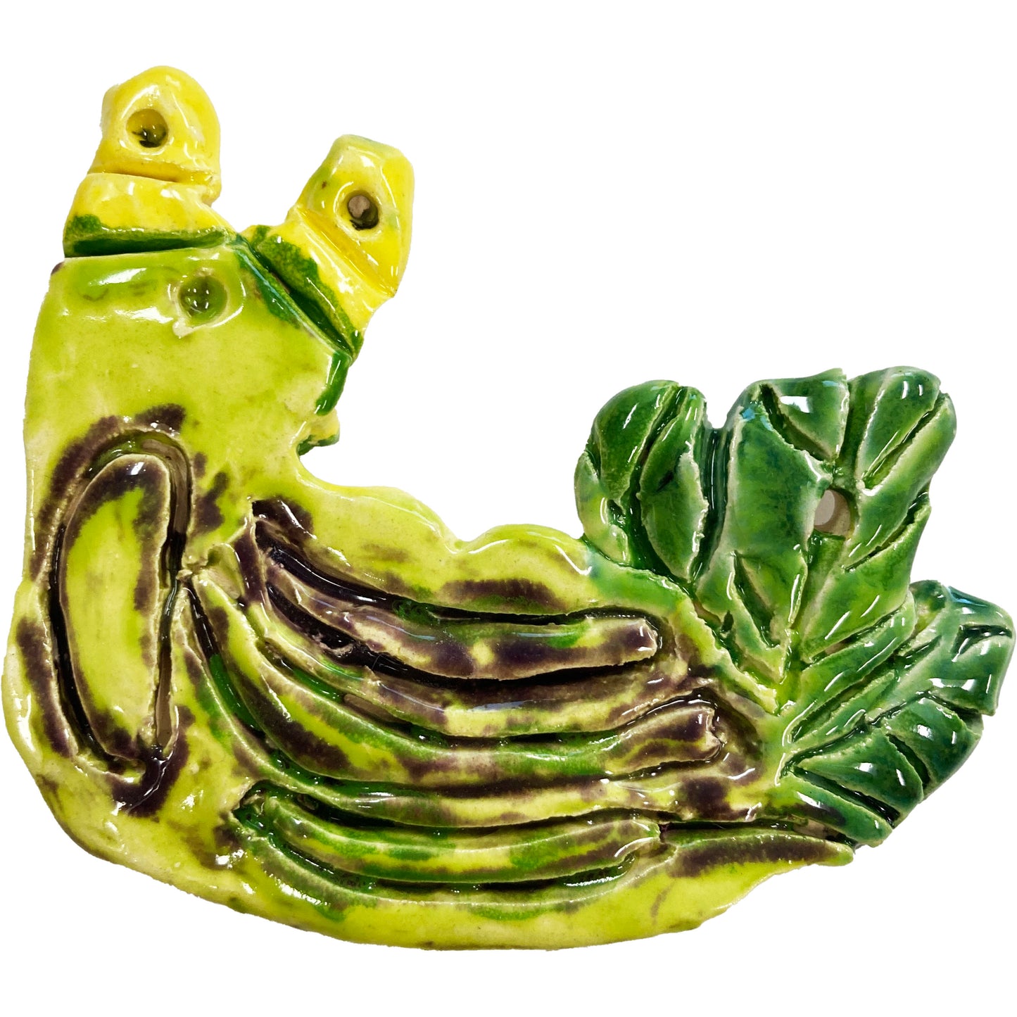 Ceramic Arts Handmade Clay Crafts Fresh Fish 3.5-inch x 3-inch Glazed Snail by Zack kipper and Morgan Fox
