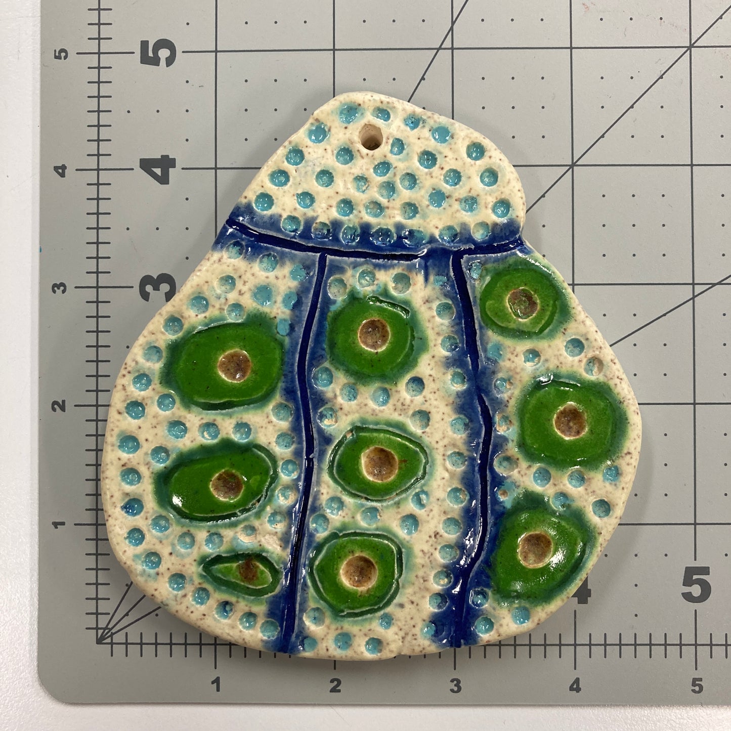 WATCH Resources Art Guild - Ceramic Arts Handmade Clay Crafts Fresh Fish 4.5-inch x 4.5-inch Glazed Plant by Cassandra Richardson