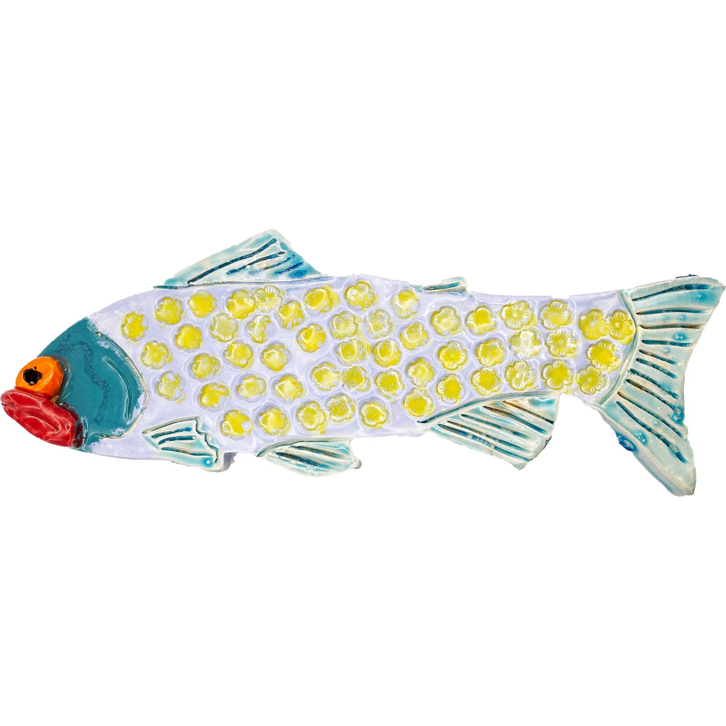 Ceramic Arts Handmade Clay Crafts Fresh Fish Glazed 10.5-inch by 4-inch made by Eric Stacy