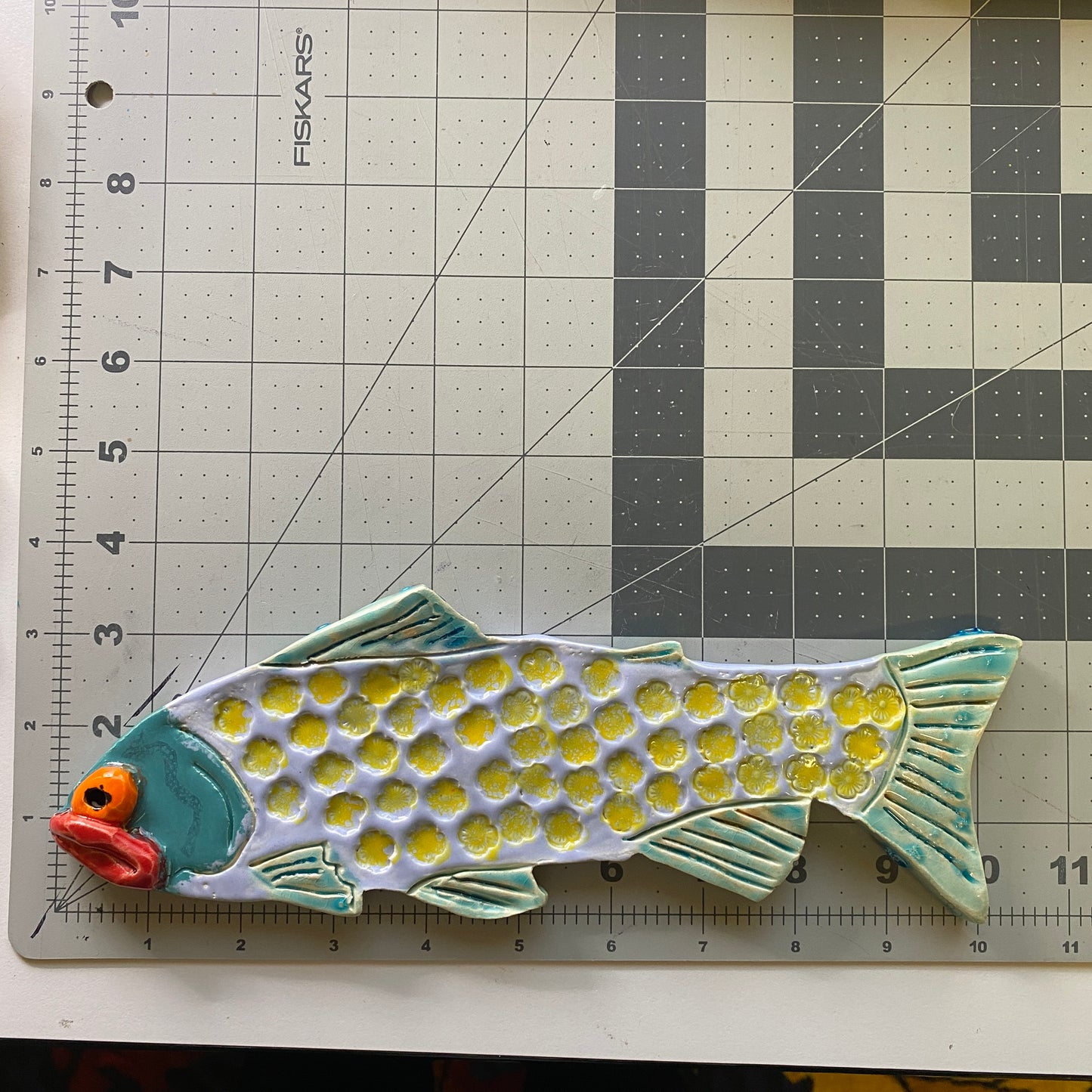 Ceramic Arts Handmade Clay Crafts Fresh Fish Glazed 10.5-inch by 4-inch made by Eric Stacy