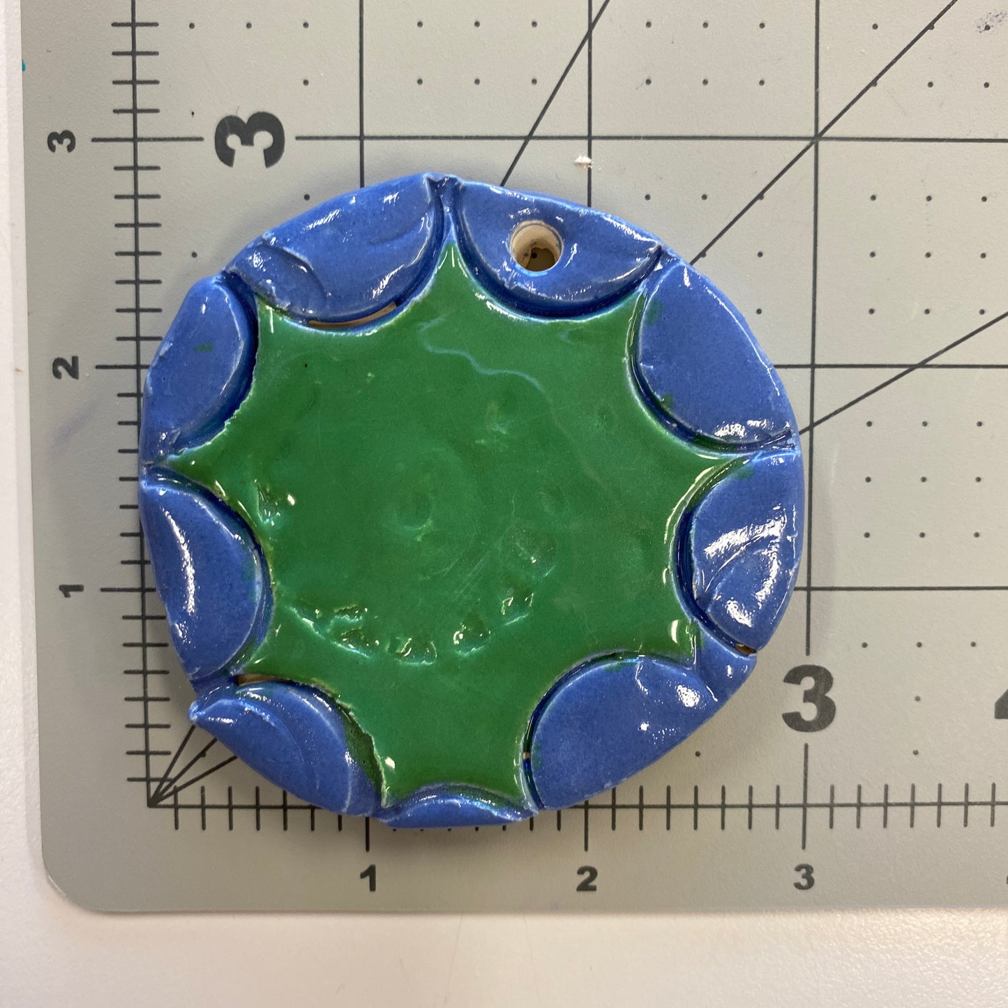 Ceramic Arts Handmade Clay Crafts Fresh Fish Glazed 3-inch x 3-inch Ornament made by Lisa Uptain