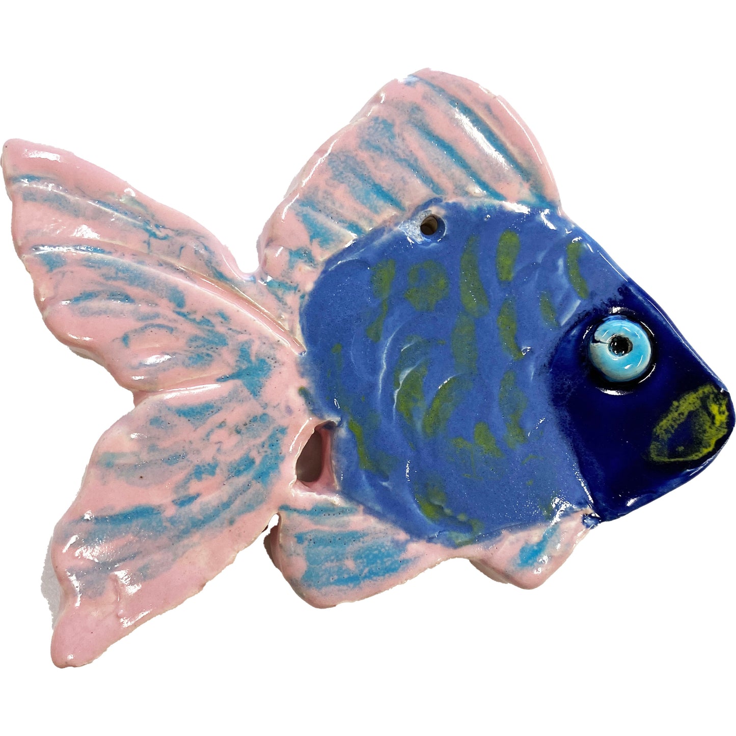 Ceramic Arts Handmade Clay Crafts Fresh Fish Glazed 4.5-inch x 3.5-inch by James Royall