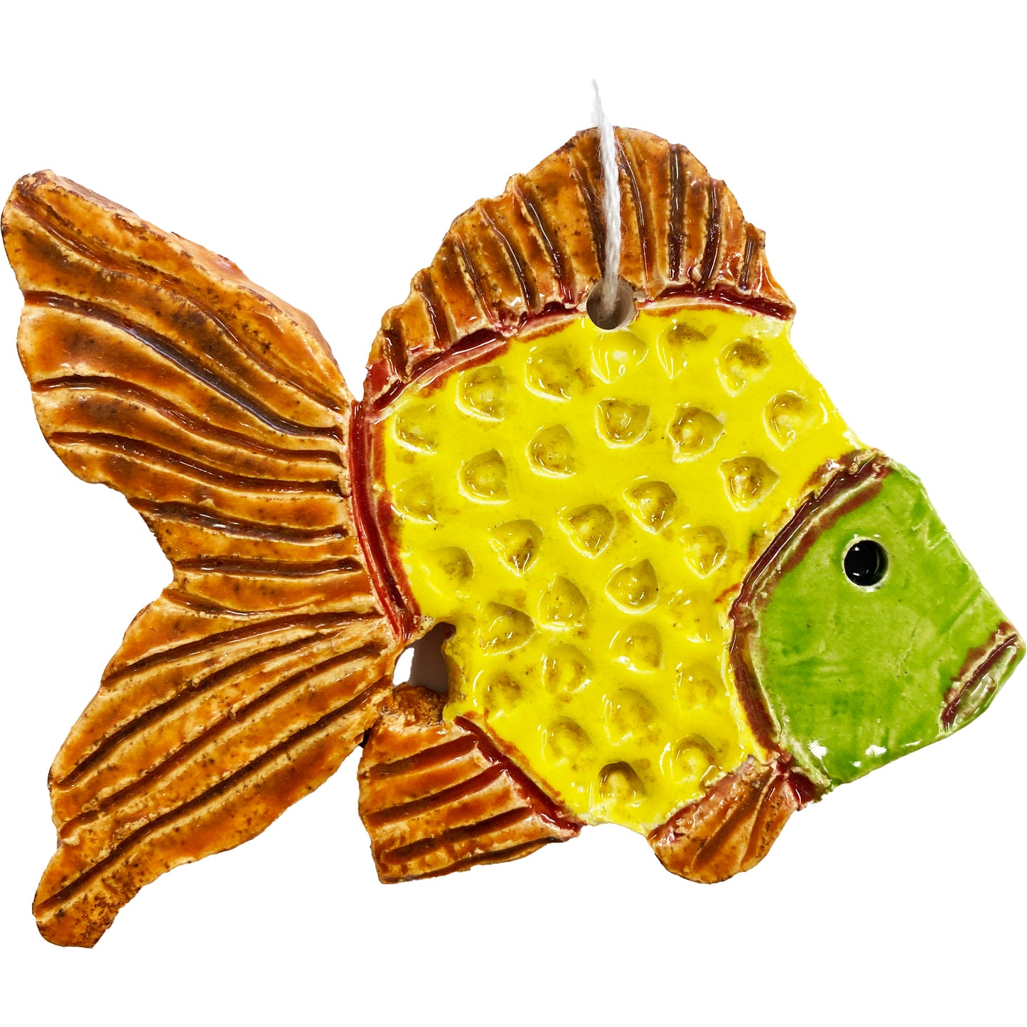 Ceramic Arts Handmade Clay Crafts Fresh Fish Glazed 4.5-inch x 4-inch made by Loreen Bartschi
