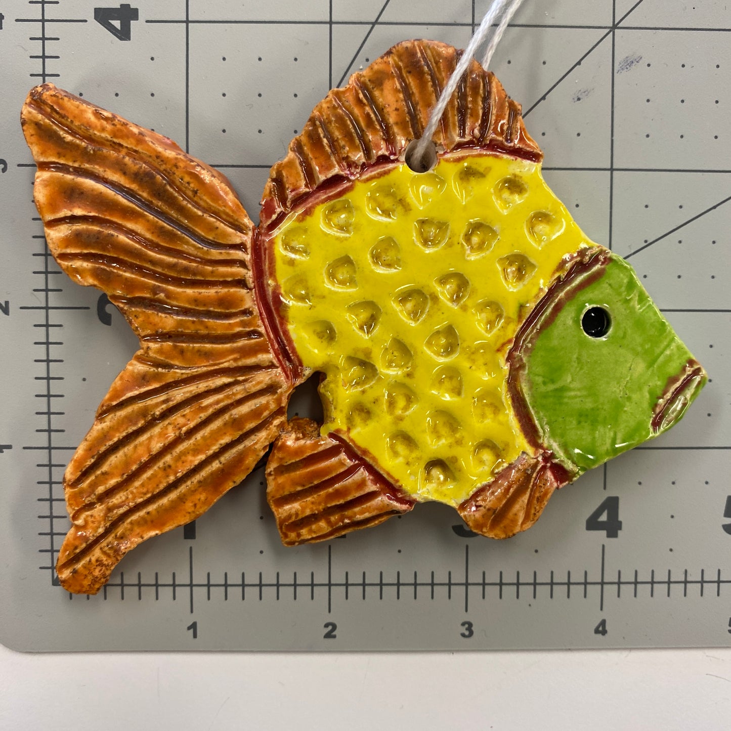 Ceramic Arts Handmade Clay Crafts Fresh Fish Glazed 4.5-inch x 4-inch made by Loreen Bartschi