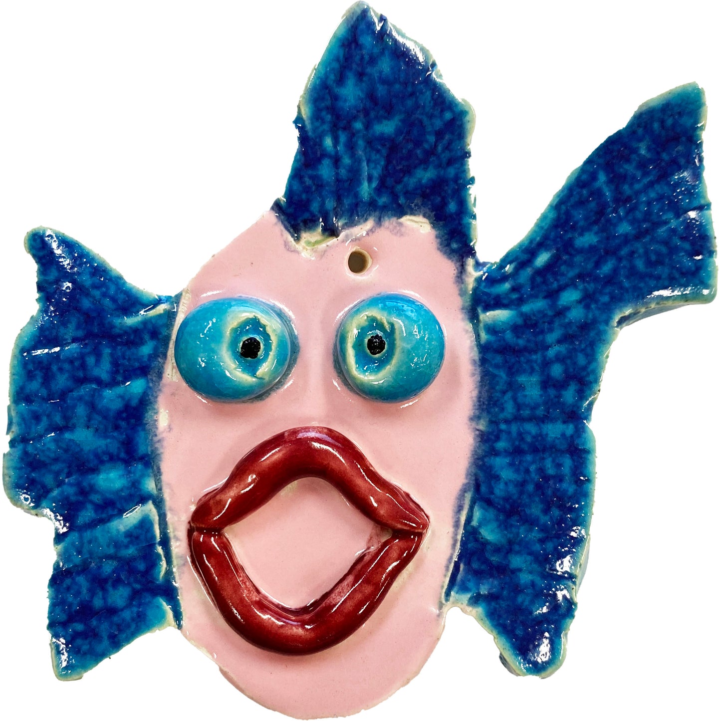 Ceramic Arts Handmade Clay Crafts Fresh Fish Glazed 4.5-inch x 4.5-inch by Izzy Terry