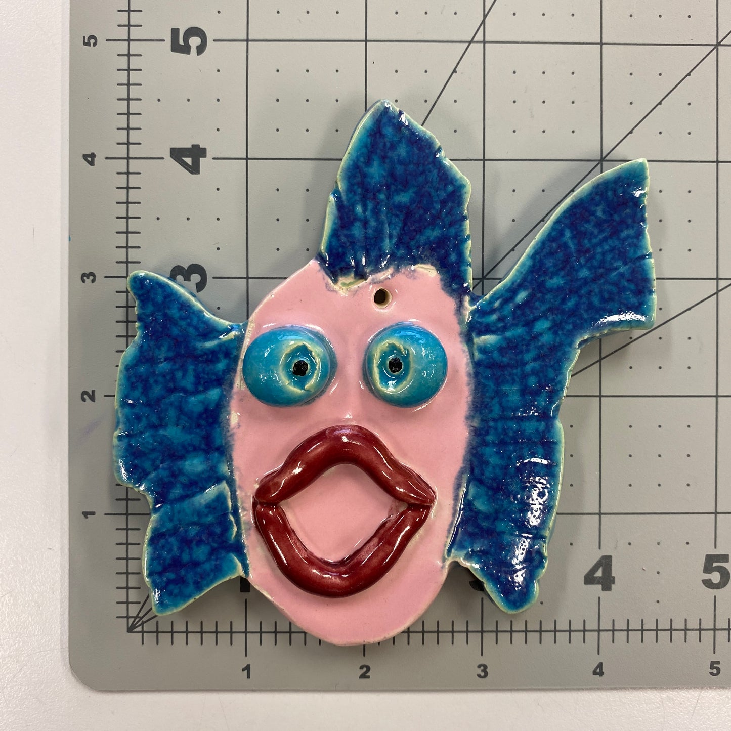 Ceramic Arts Handmade Clay Crafts Fresh Fish Glazed 4.5-inch x 4.5-inch by Izzy Terry