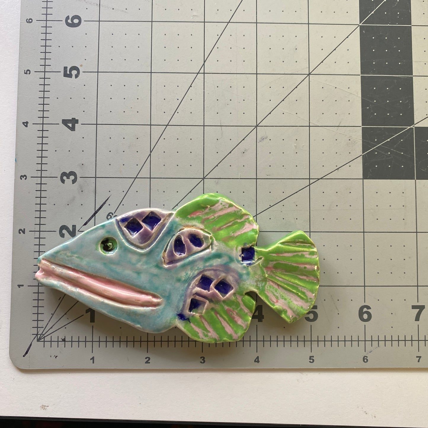 Ceramic Arts Handmade Clay Crafts Fresh Fish Glazed 5-inch by 3-inch made by Cassandra Richardson