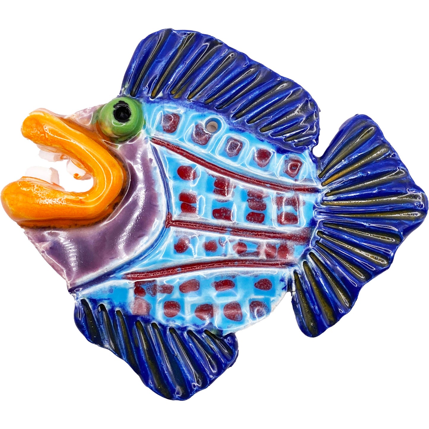 Ceramic Arts Handmade Clay Crafts Fresh Fish Glazed 5-inch by 4.5-inch made by Ryan Pinder