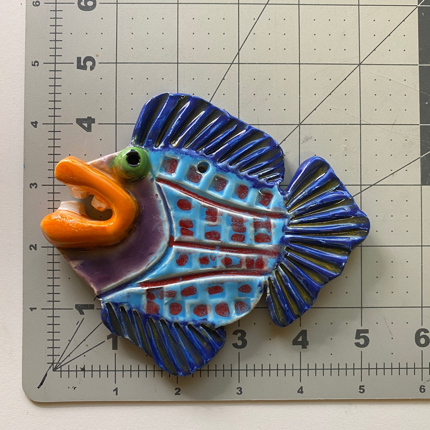 Ceramic Arts Handmade Clay Crafts Fresh Fish Glazed 5-inch by 4.5-inch made by Ryan Pinder