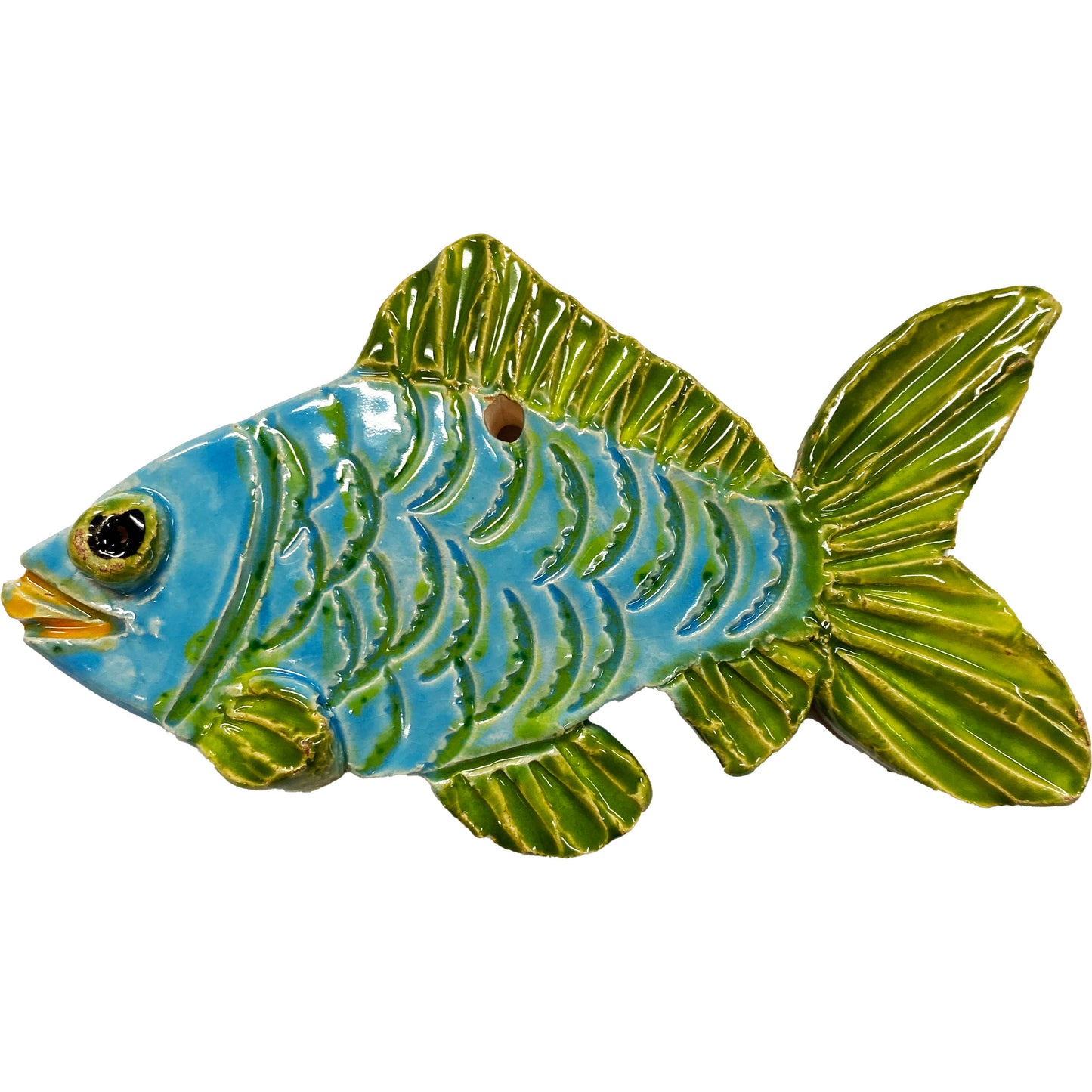 Ceramic Arts Handmade Clay Crafts Fresh Fish Glazed 5-inch x 3-inch by Anonymous