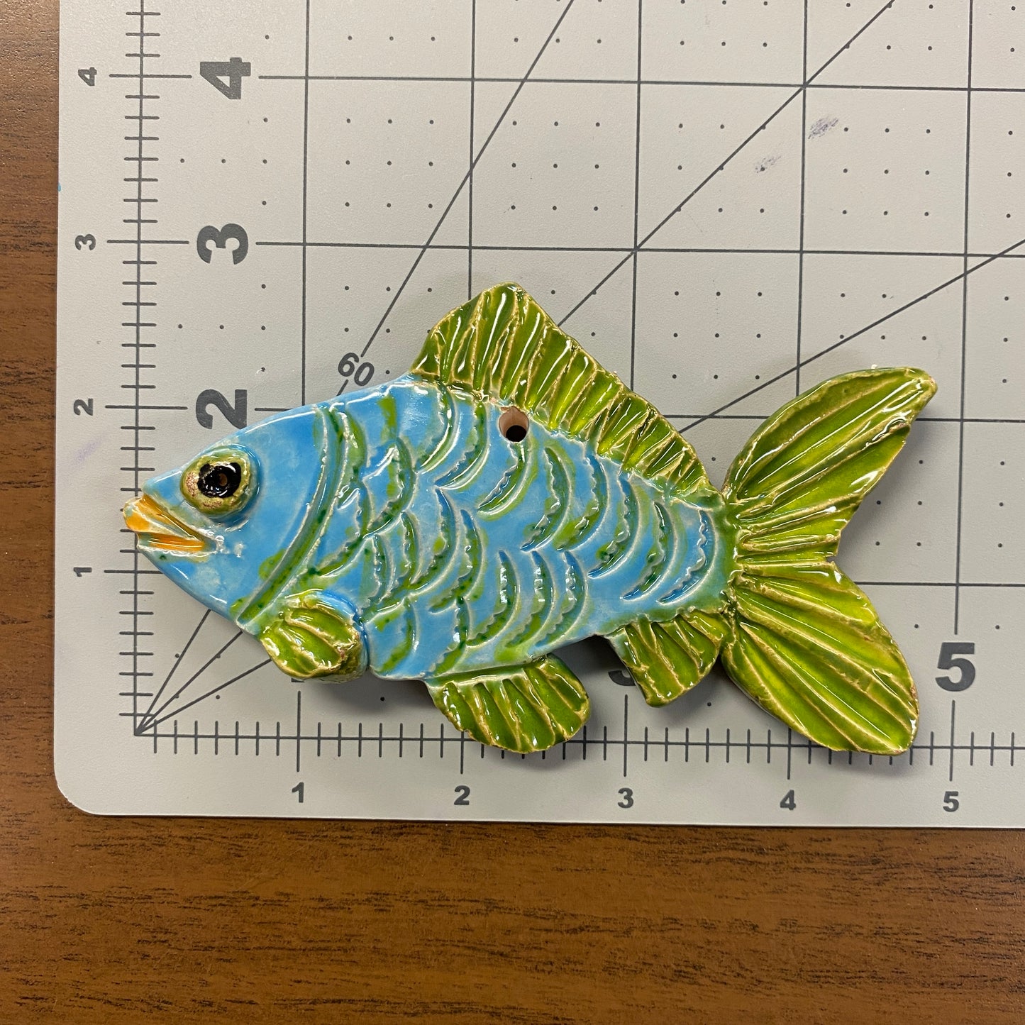 Ceramic Arts Handmade Clay Crafts Fresh Fish Glazed 5-inch x 3-inch by Anonymous