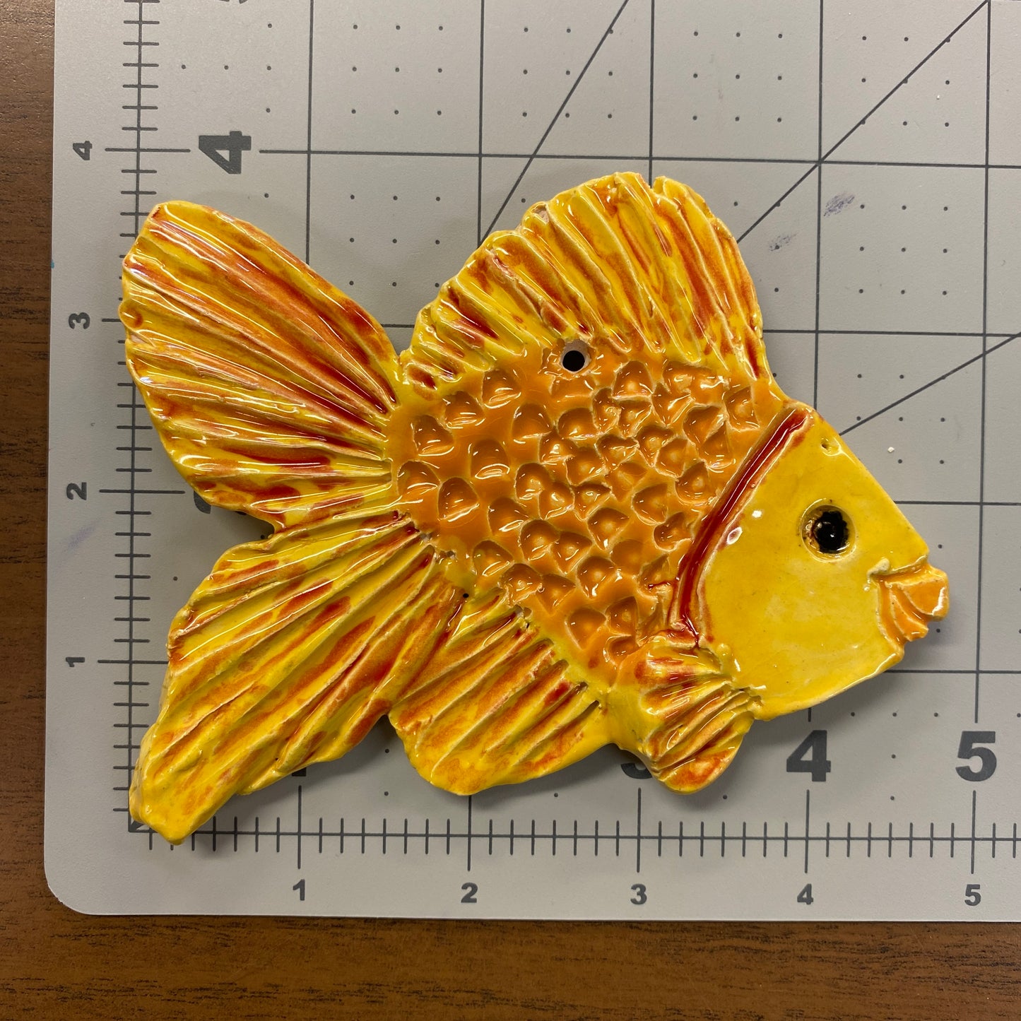 Ceramic Arts Handmade Clay Crafts Fresh Fish Glazed 5-inch x 4-inch by Ben Levine