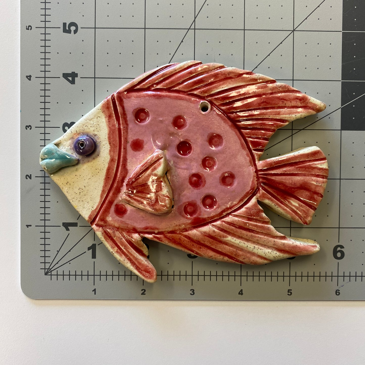 Ceramic Arts Handmade Clay Crafts Fresh Fish Glazed 5.5-inch x 4.5-inch made by Jennifer Horne