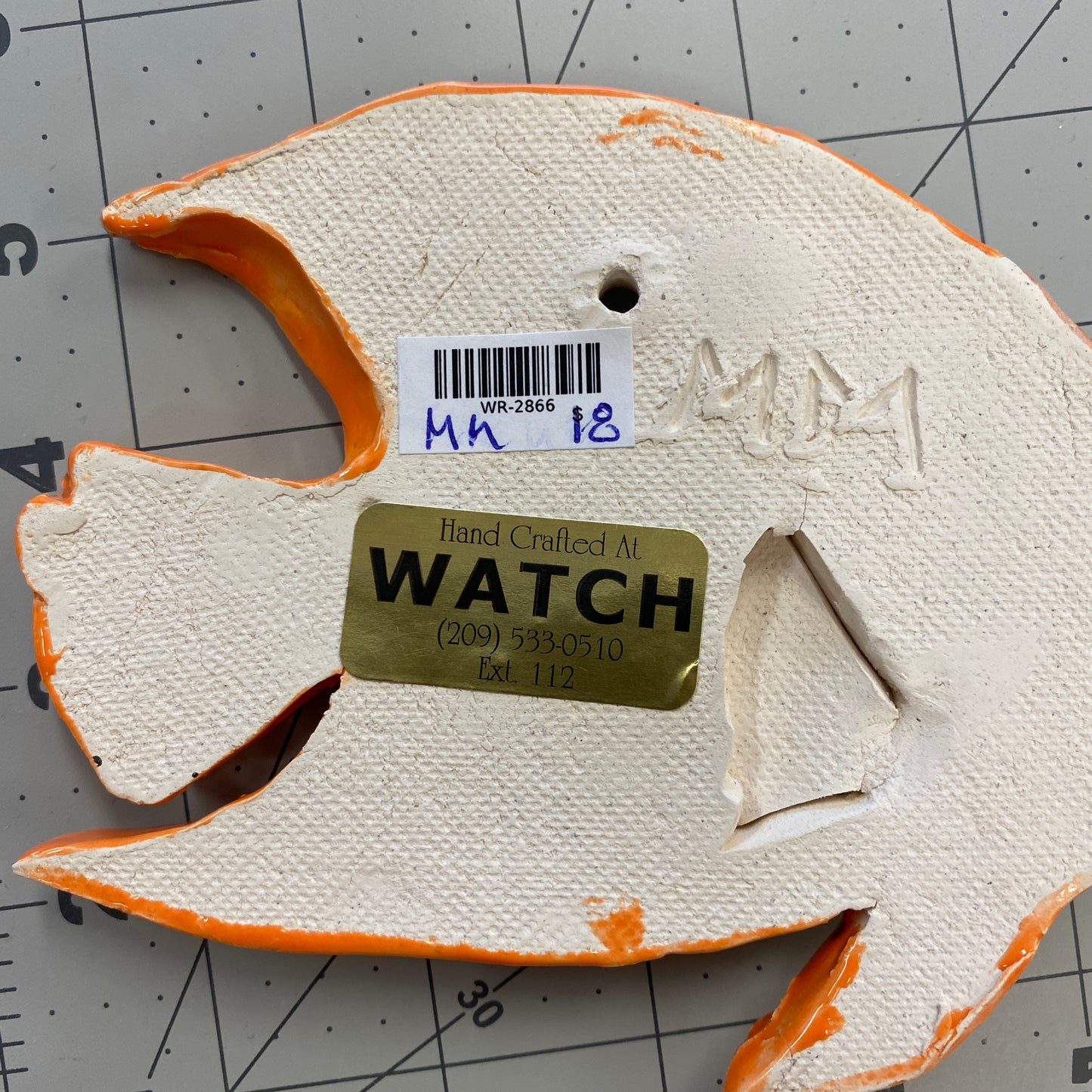 Ceramic Arts Handmade Clay Crafts Fresh Fish Glazed 5.5-inch x 4.5-inch made by Marie Marques
