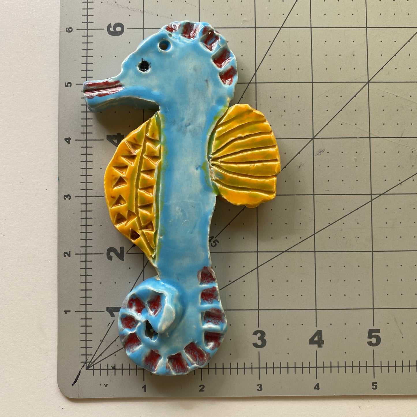 Ceramic Arts Handmade Clay Crafts Fresh Fish Glazed 6-inch by 3.5-inch made by Loreen Bartschi