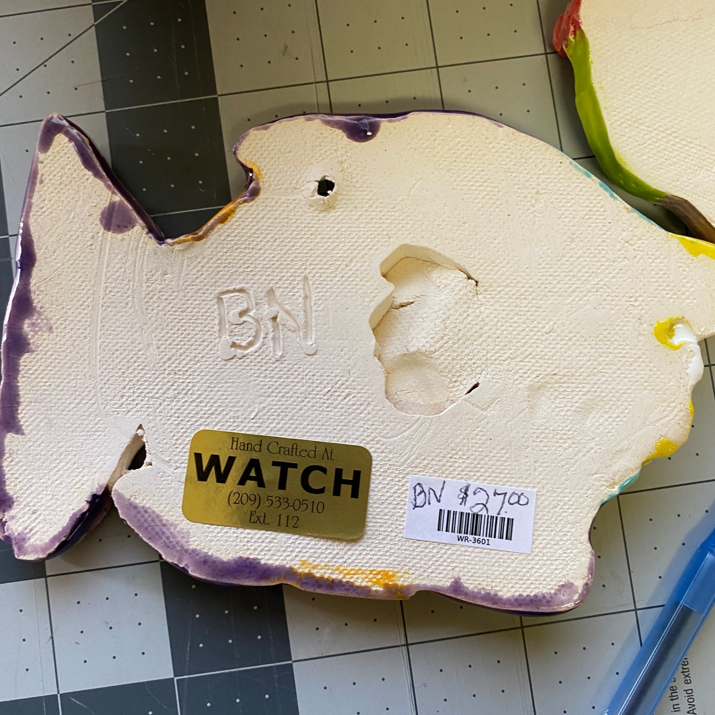 Ceramic Arts Handmade Clay Crafts Fresh Fish Glazed 6-inch by 4-inch made by Anonymous