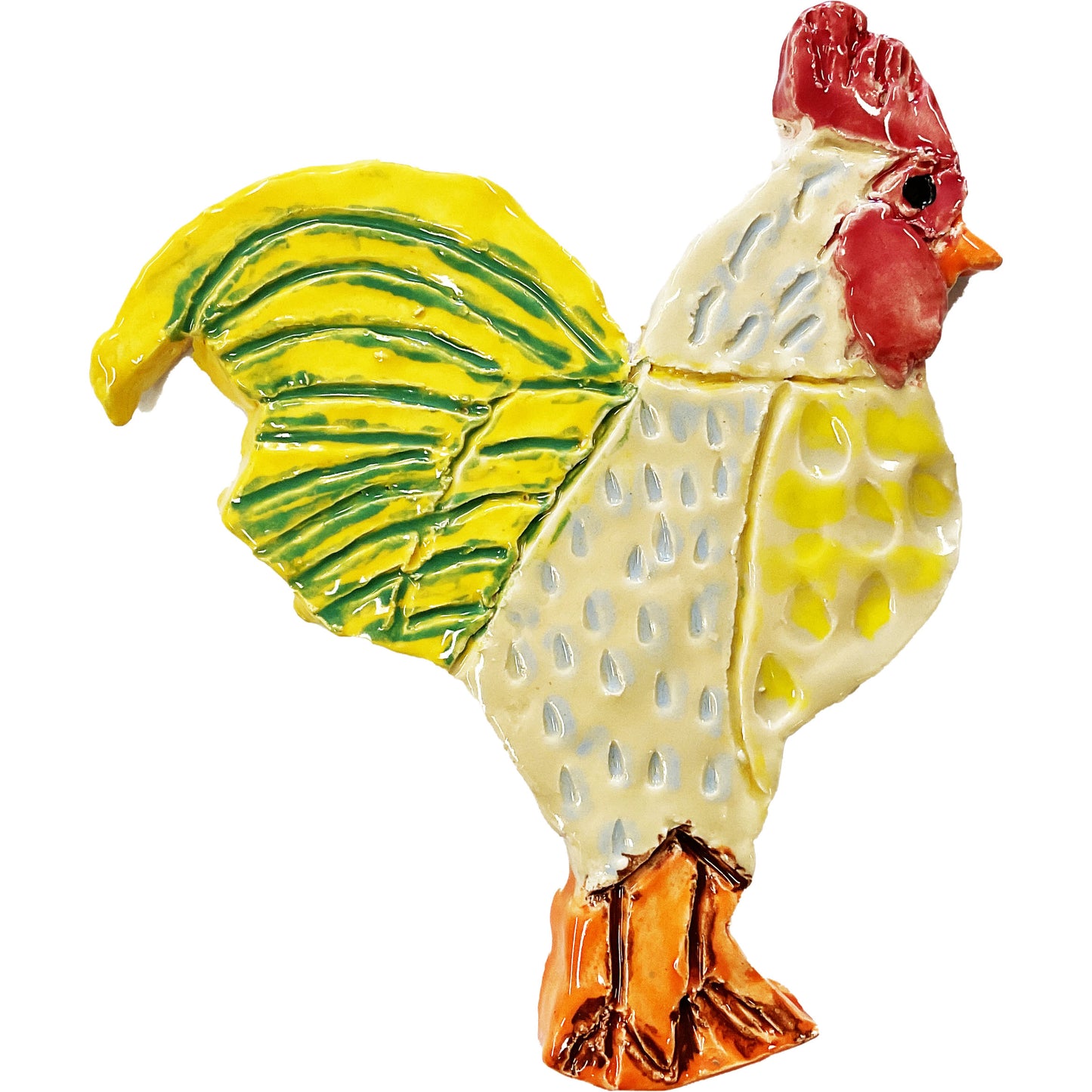 Ceramic Arts Handmade Clay Crafts Glazed 6-inch x 5-inch Chicken made by Loreen Bartschi