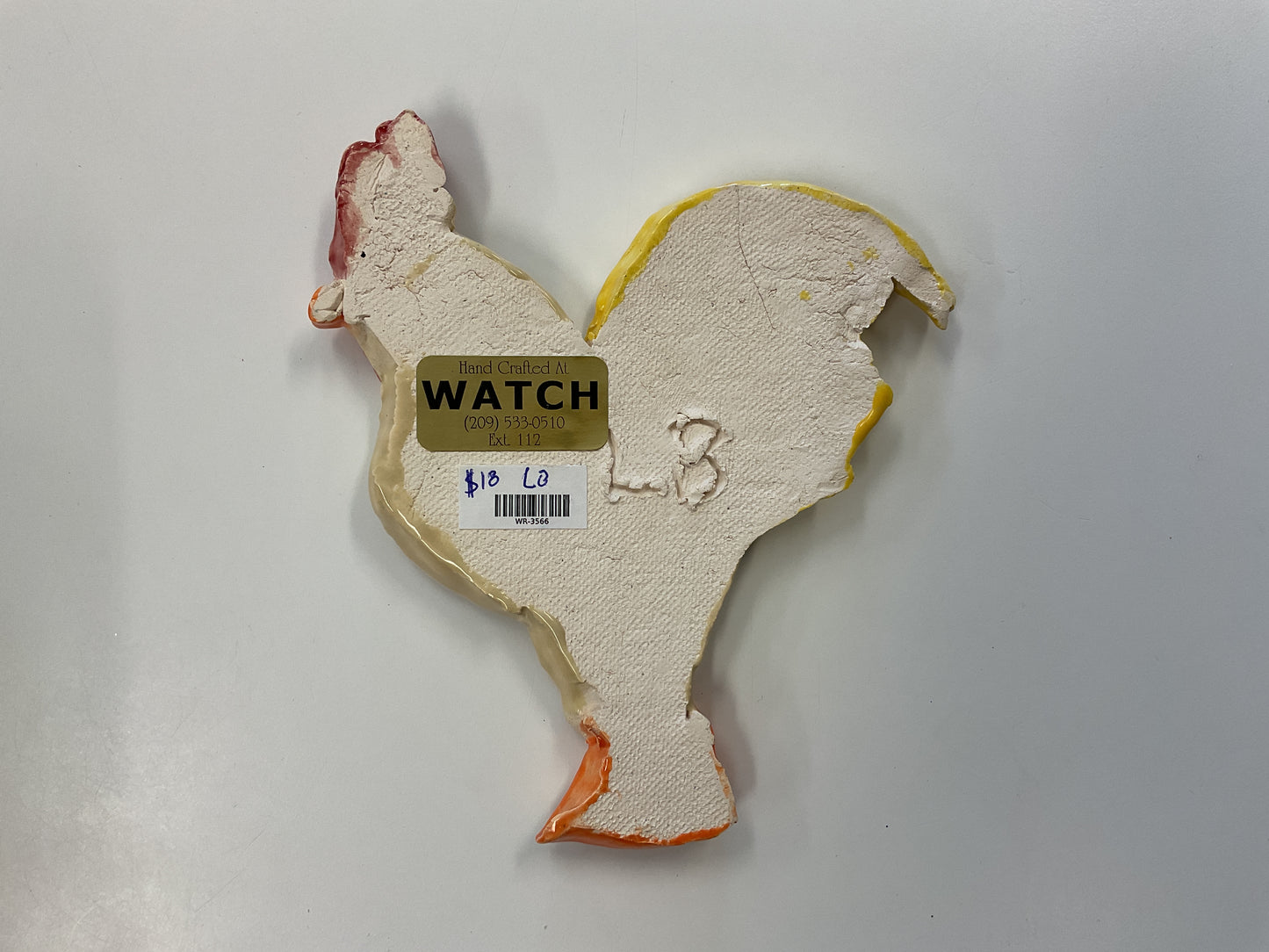 Ceramic Arts Handmade Clay Crafts Glazed 6-inch x 5-inch Chicken made by Loreen Bartschi