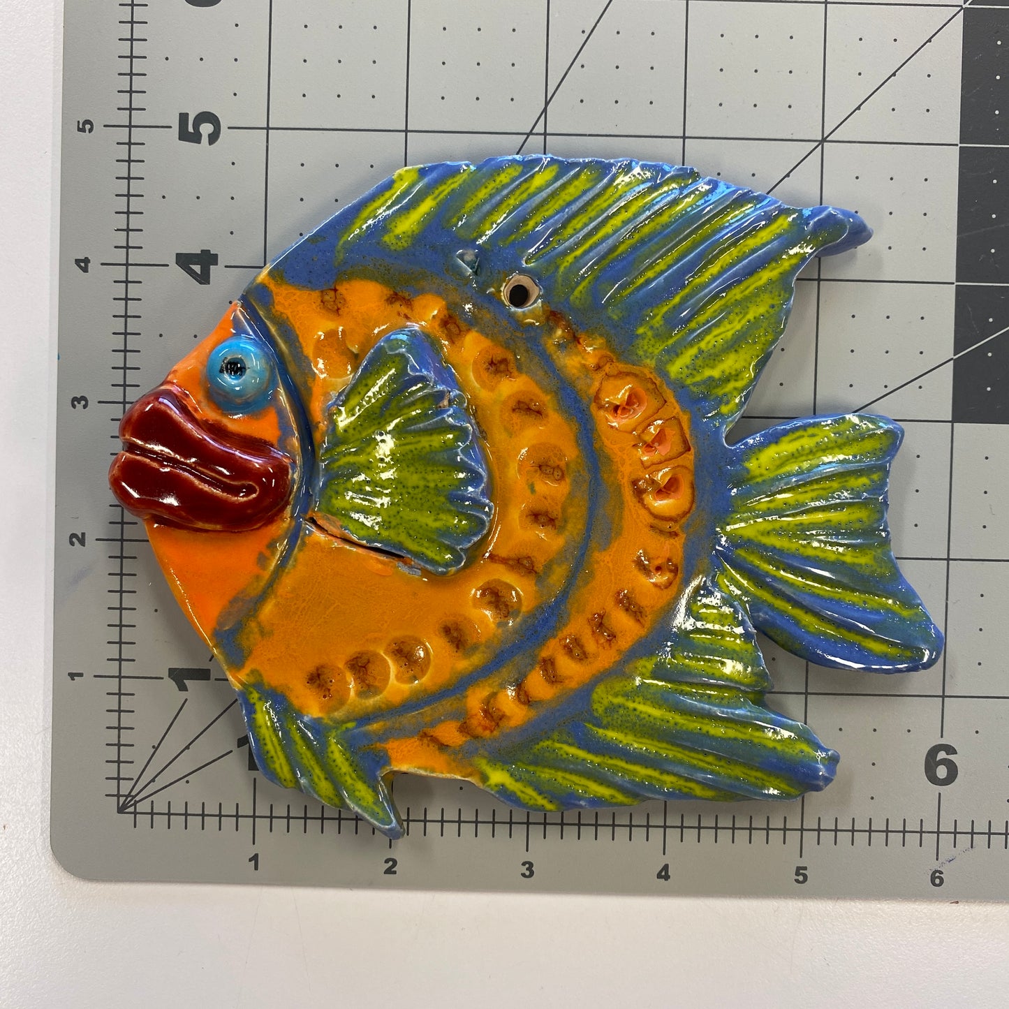Ceramic Arts Handmade Clay Crafts Fresh Fish Glazed 6-inch x 5-inch by Alec Lopez and Larry Mansfield