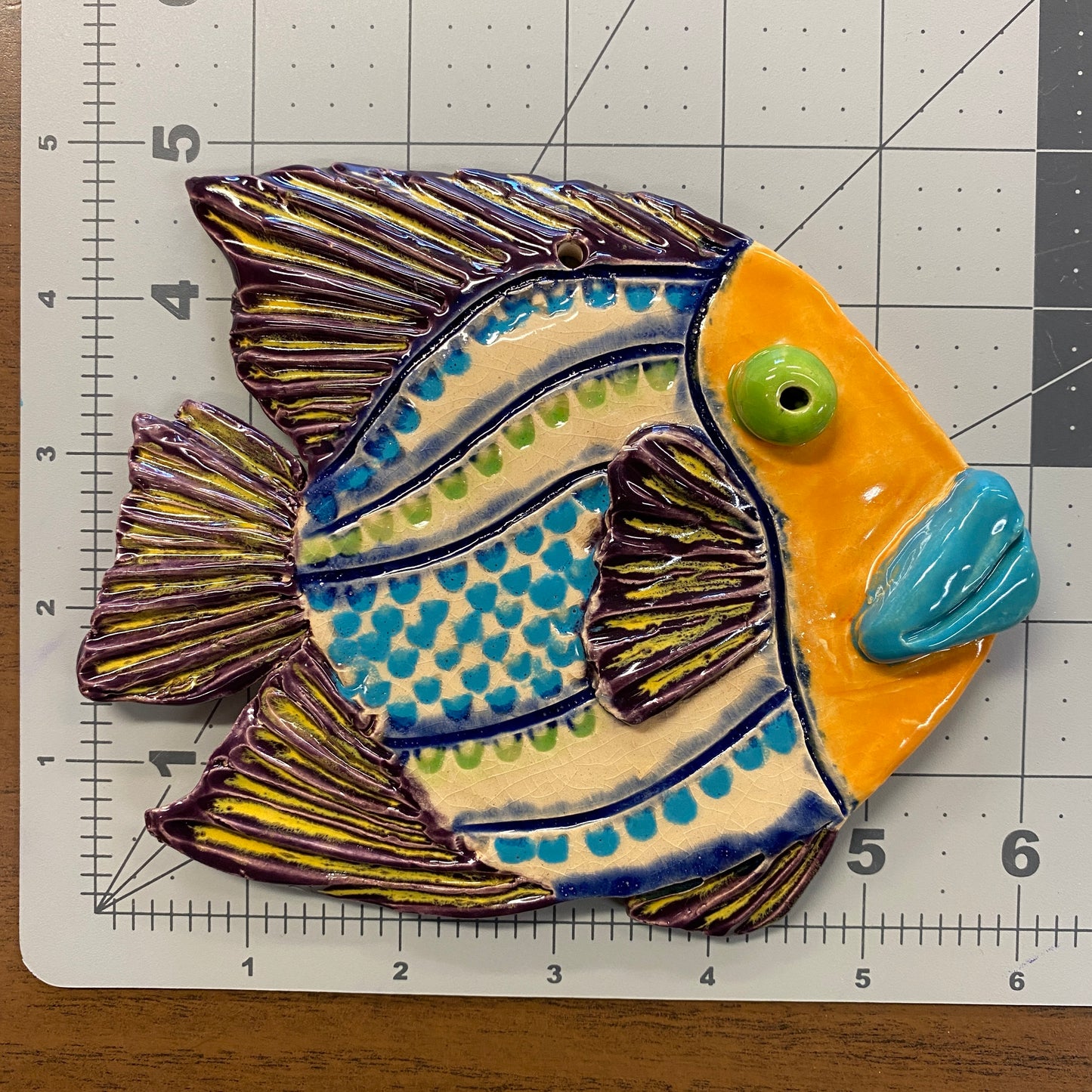 Ceramic Arts Handmade Clay Crafts Fresh Fish Glazed 6-inch x 5-inch by Ben Levine