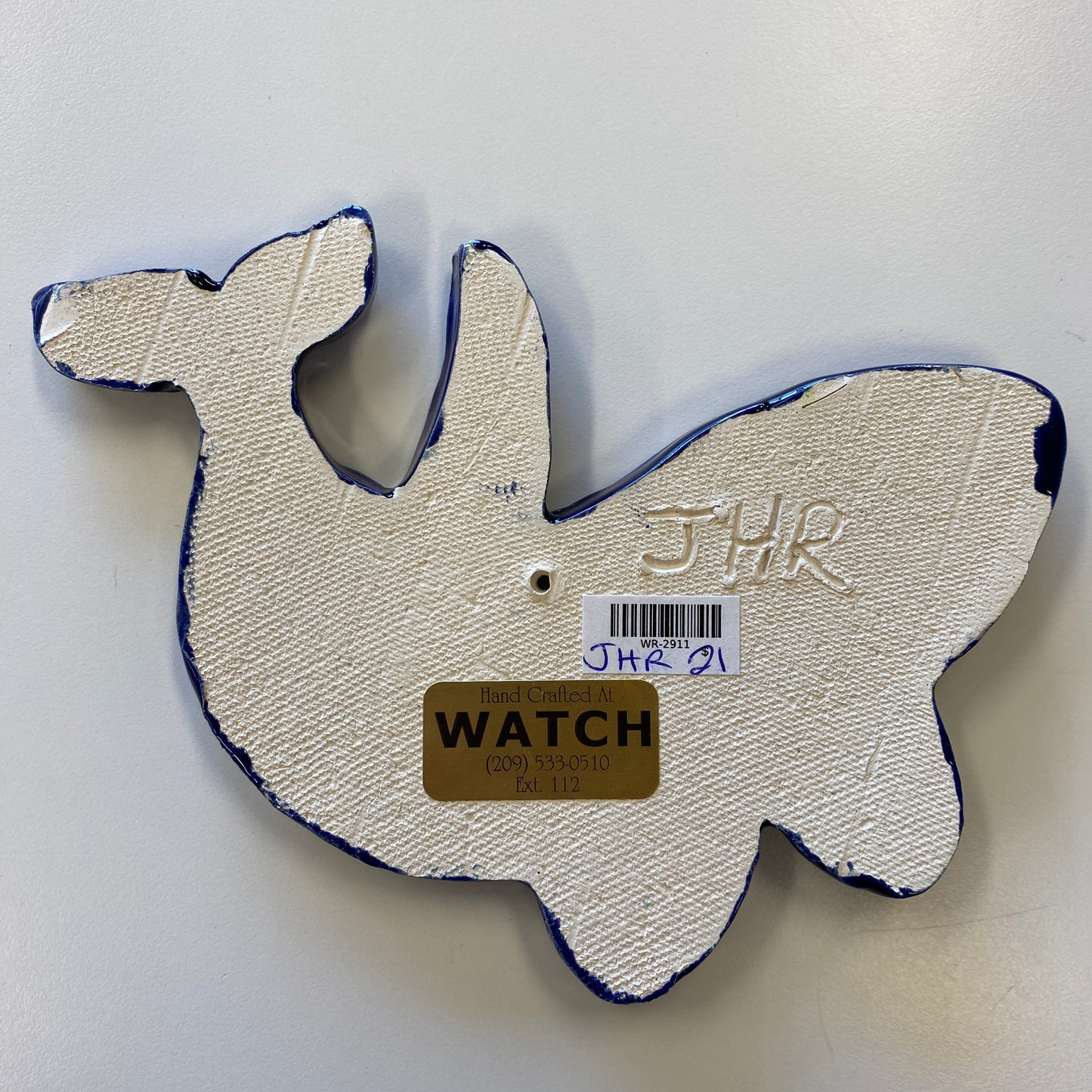 Ceramic Arts Handmade Clay Crafts Fresh Fish Glazed 6-inch x 5.5-inch Whale made by James Royall