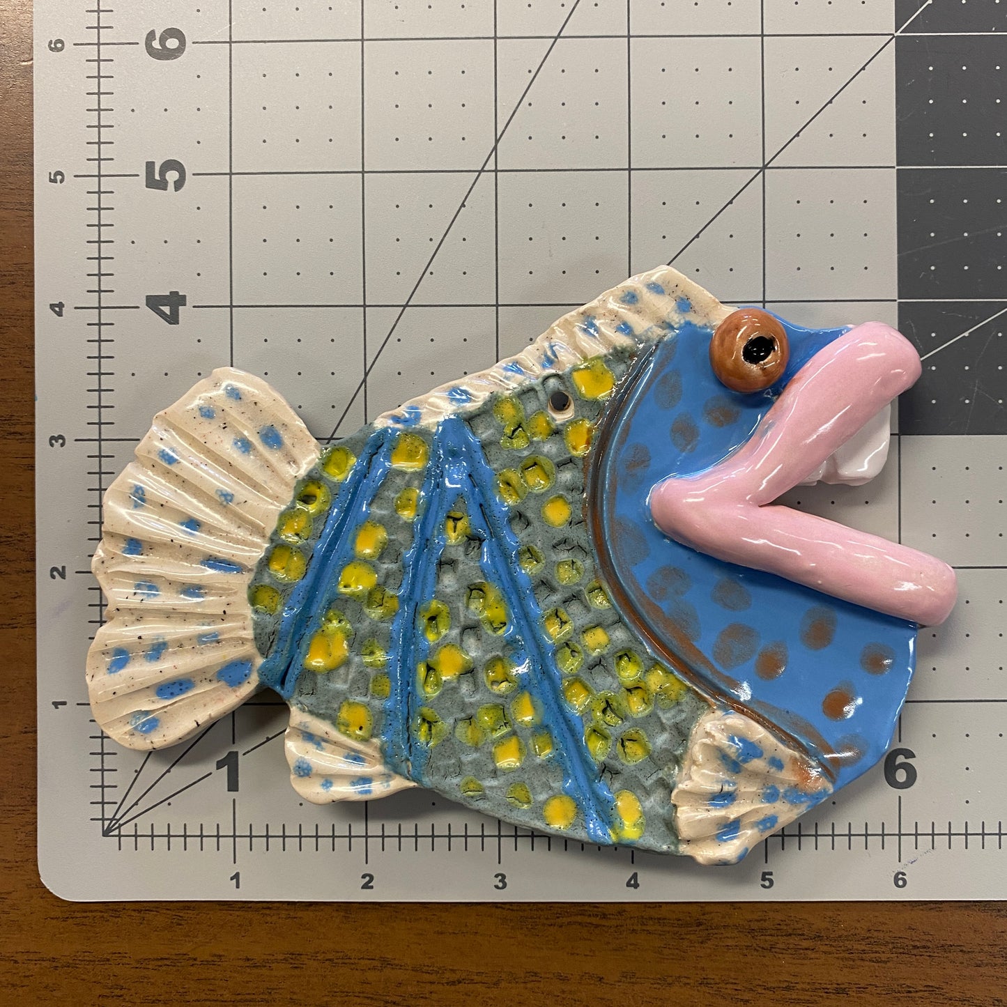 Ceramic Arts Handmade Clay Crafts Fresh Fish Glazed 6.5-inch x 4-inch by Ben Levine