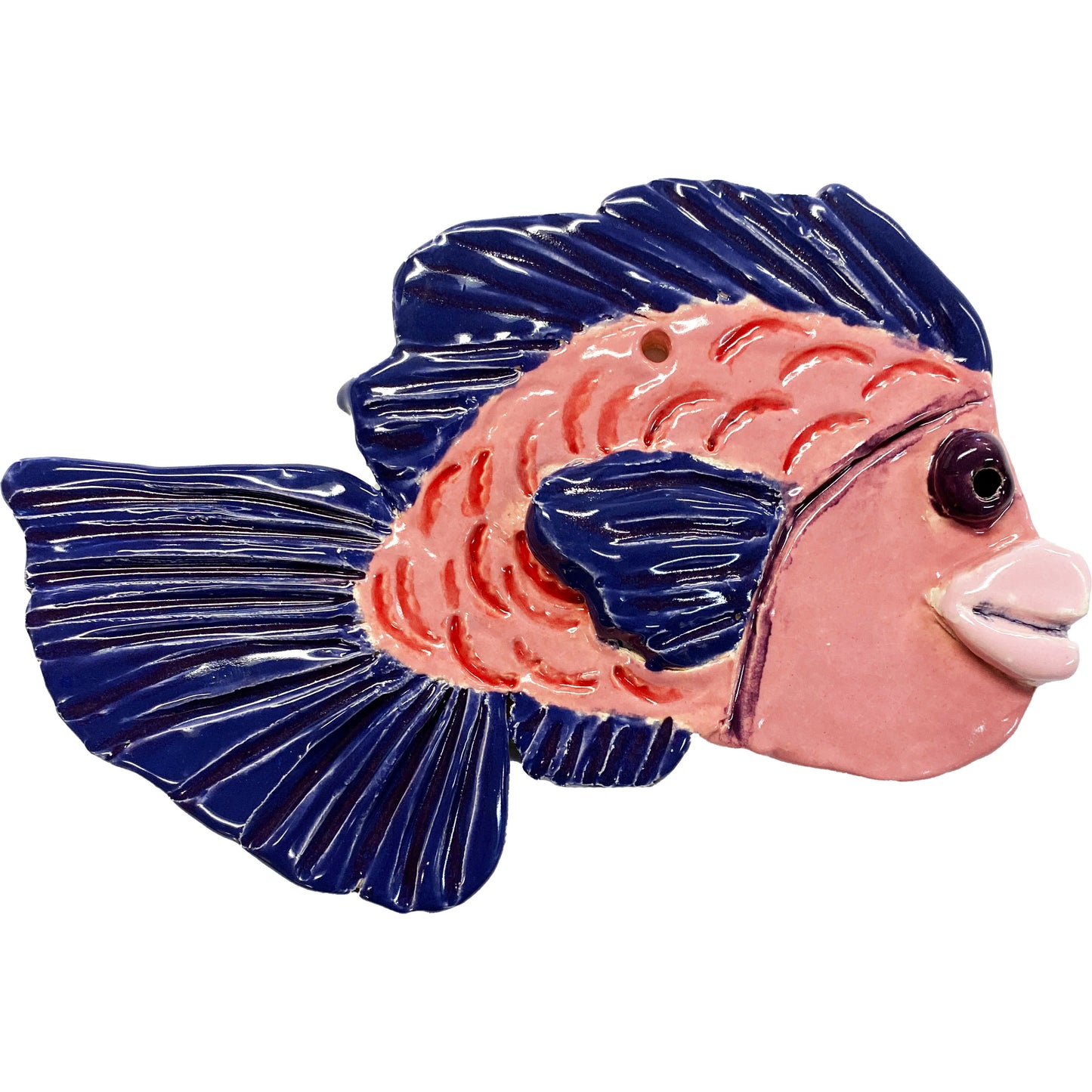 Ceramic Arts Handmade Clay Crafts Fresh Fish Glazed 6.5-inch x 4-inch by Miguel Carrera