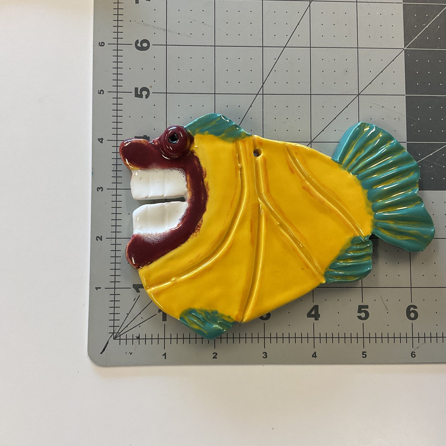 Ceramic Arts Handmade Clay Crafts Fresh Fish Glazed 6.5-inch x 4.5-inch made by Janice Stephens and Lisa Uptain