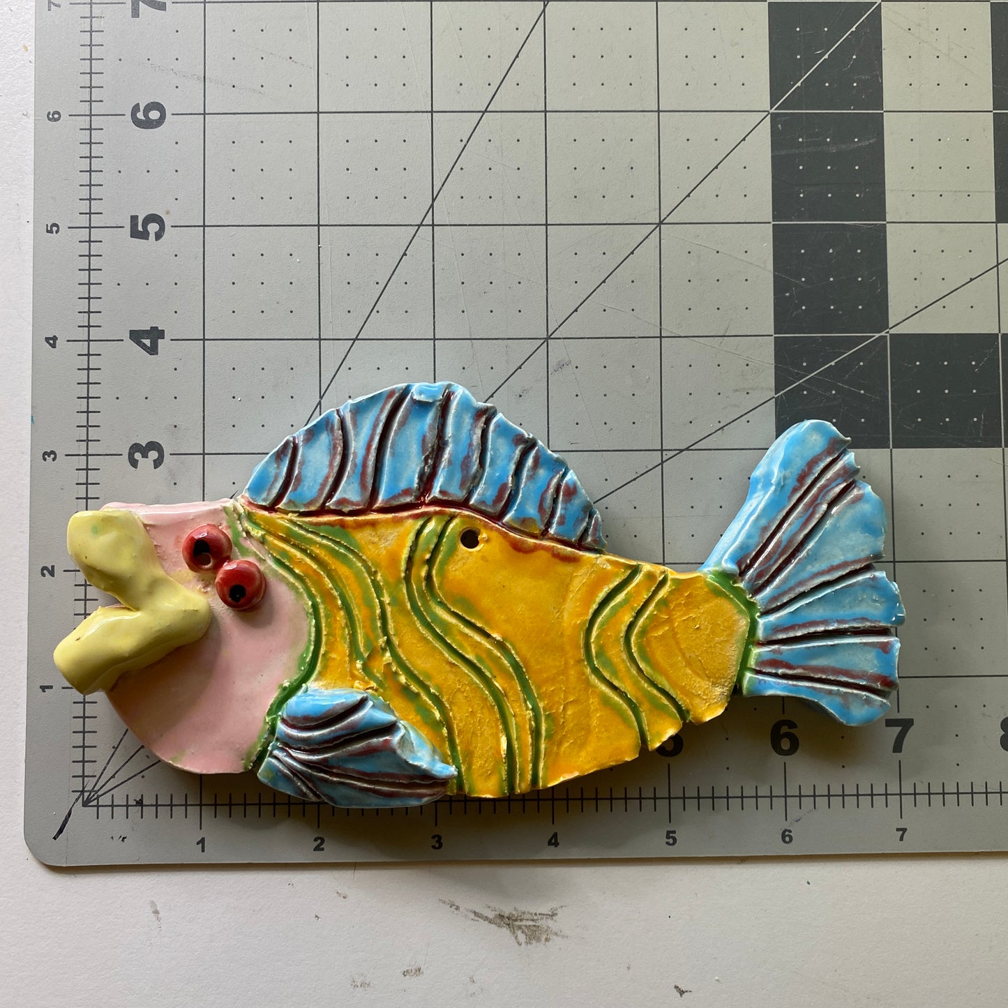 Ceramic Arts Handmade Clay Crafts Fresh Fish Glazed 7-inch by 4-inch made by Loreen Bartschi