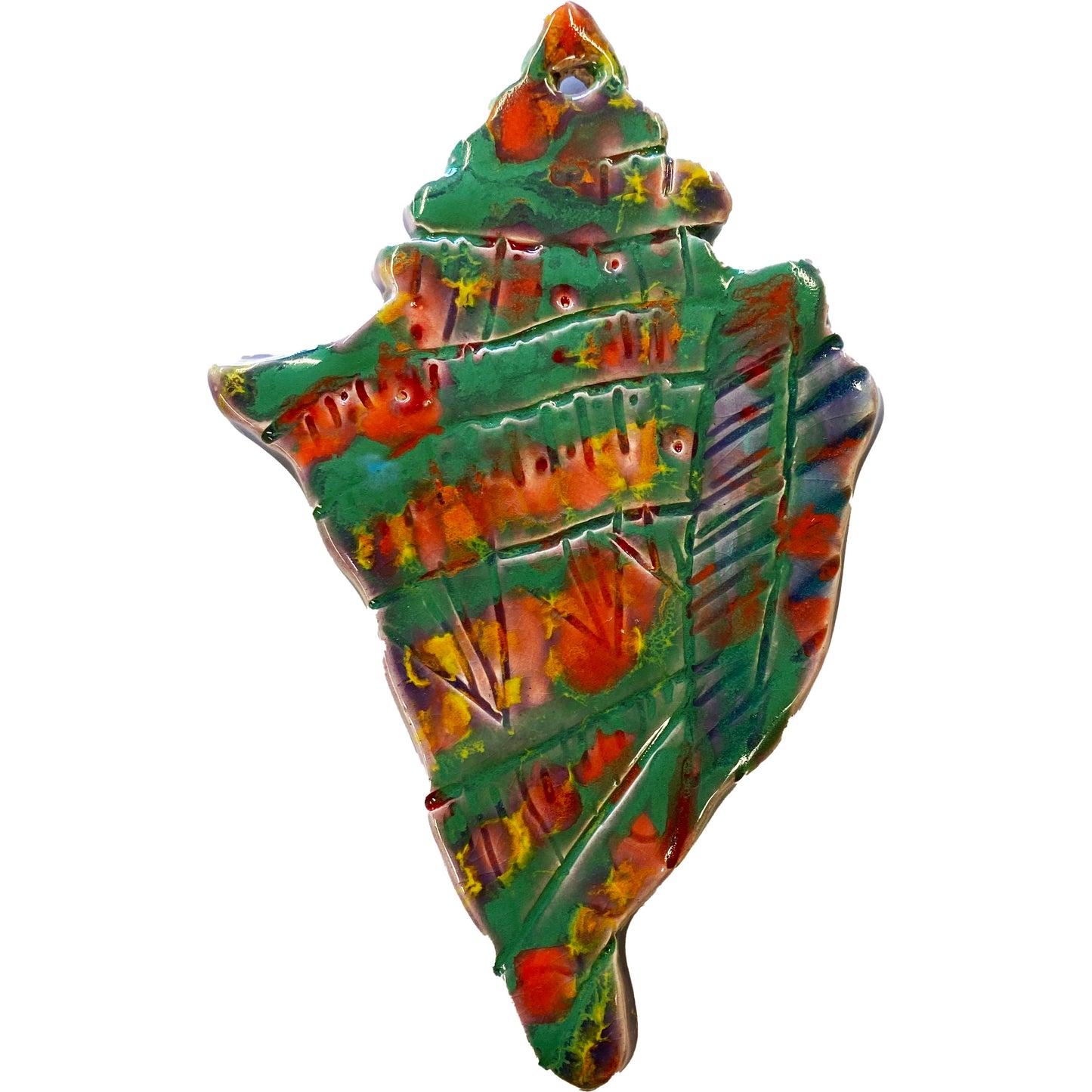 Ceramic Arts Handmade Clay Crafts Fresh Fish Glazed 7-inch x 4-inch Shell made by Terri Smith