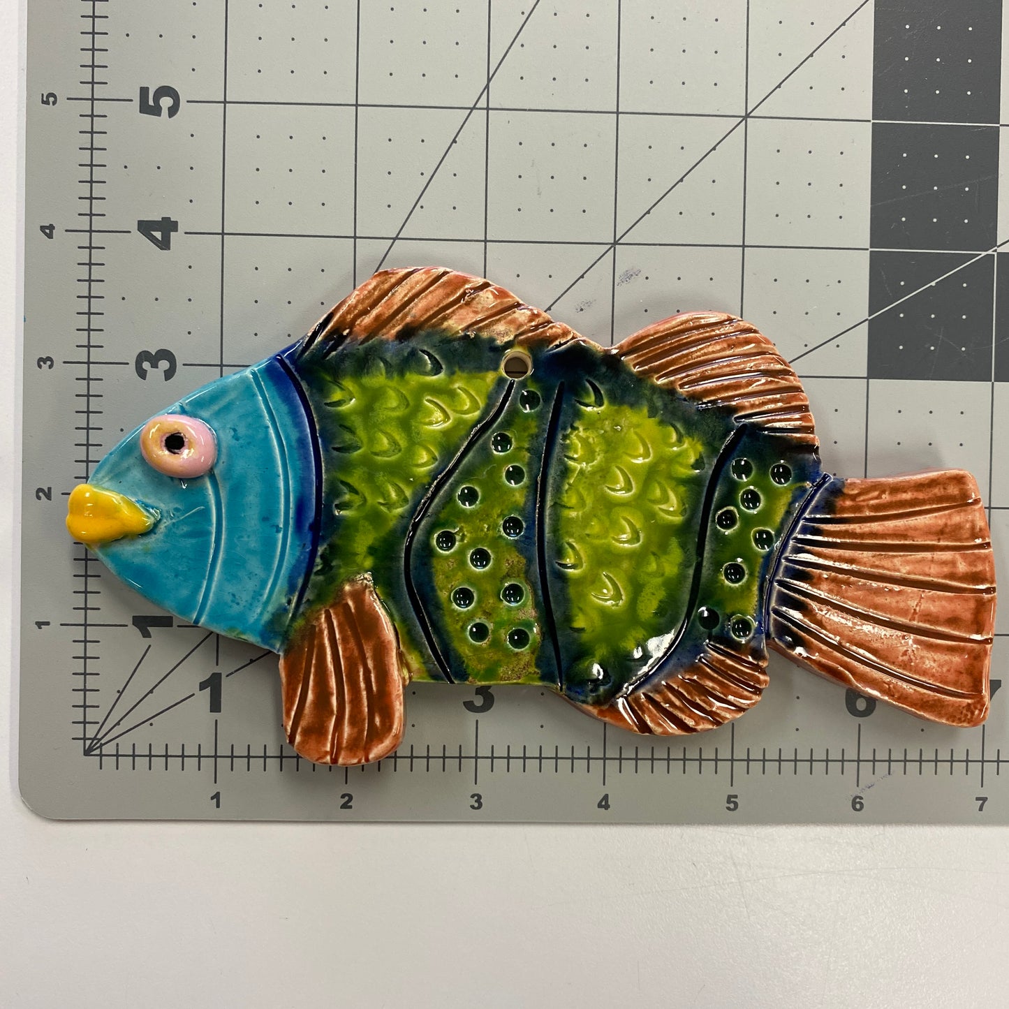 Ceramic Arts Handmade Clay Crafts Fresh Fish Glazed 7-inch x 4-inch