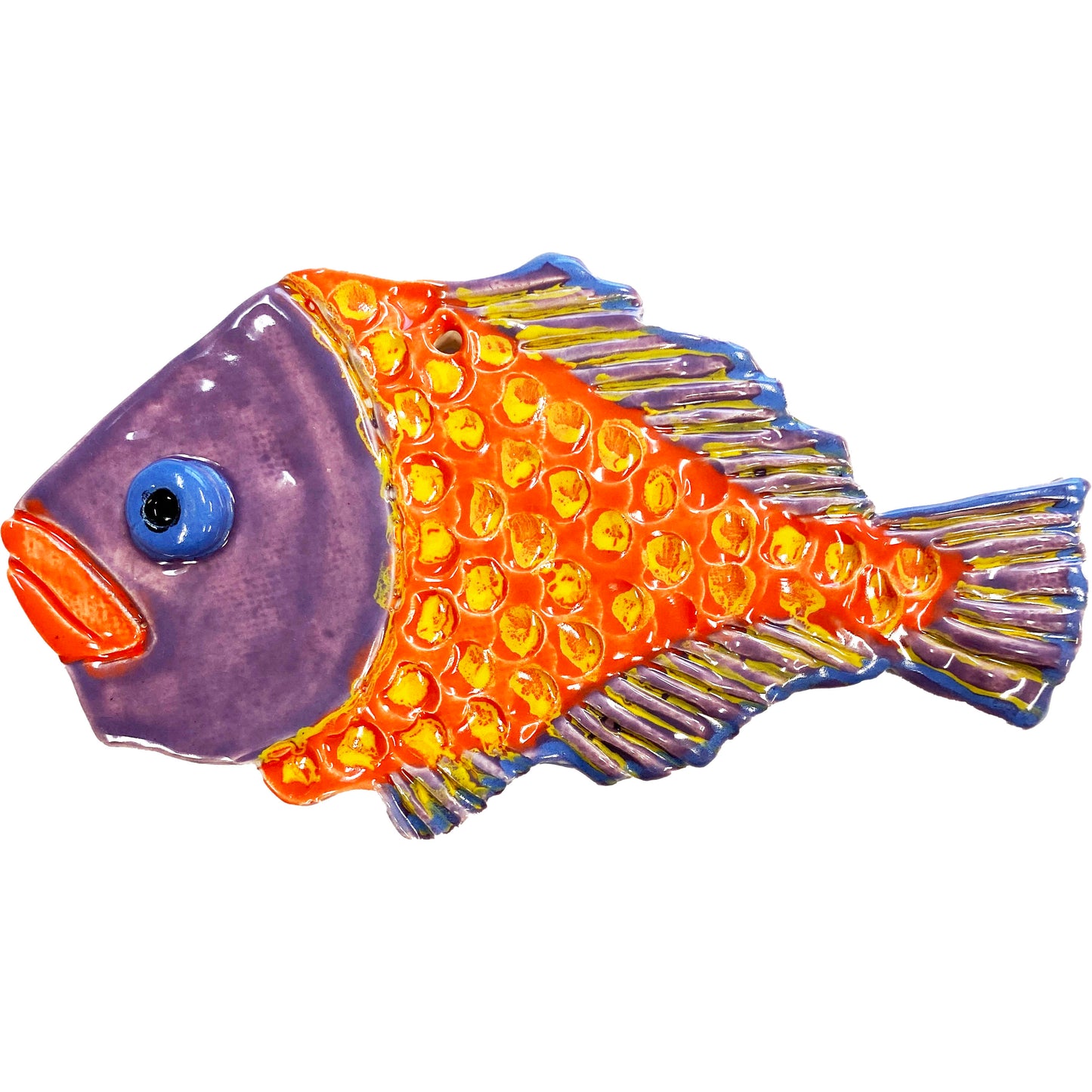 Ceramic Arts Handmade Clay Crafts Fresh Fish Glazed 7-inch x 4-inch