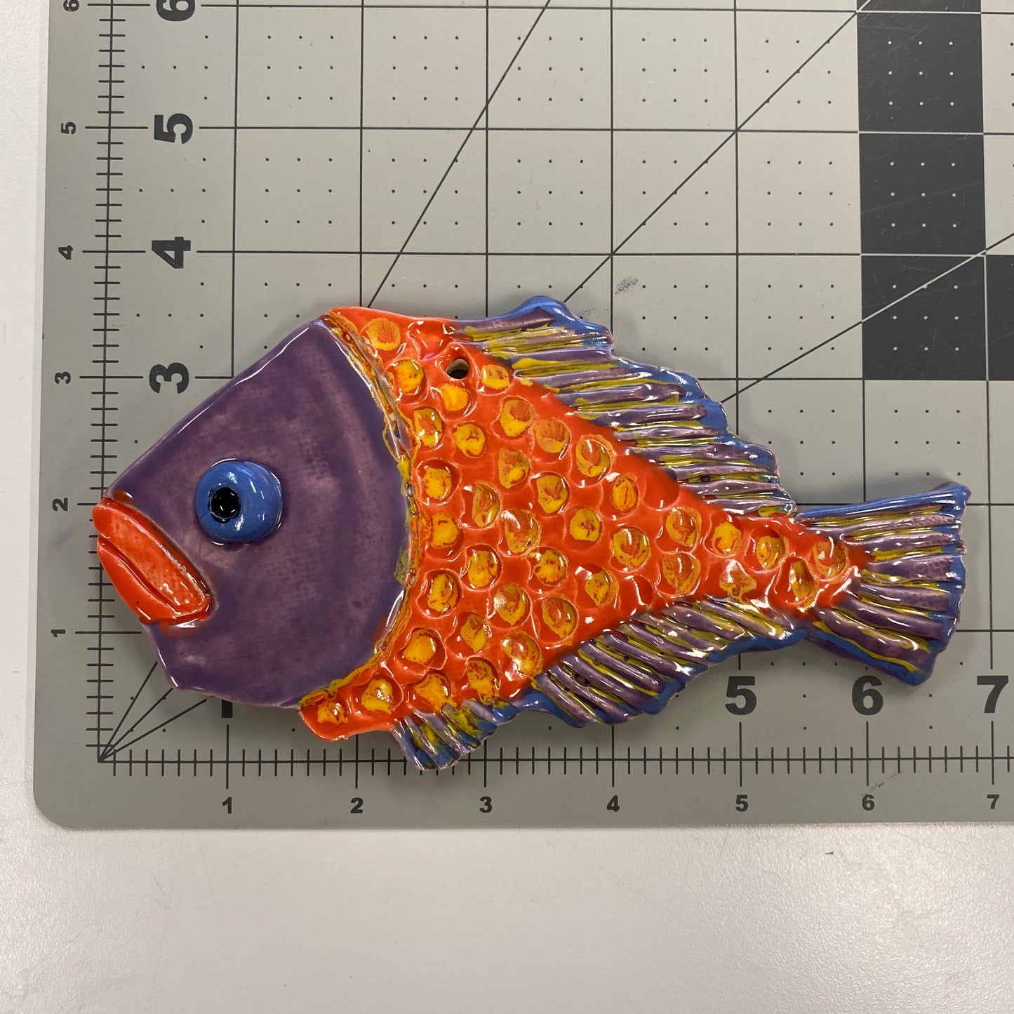Ceramic Arts Handmade Clay Crafts Fresh Fish Glazed 7-inch x 4-inch