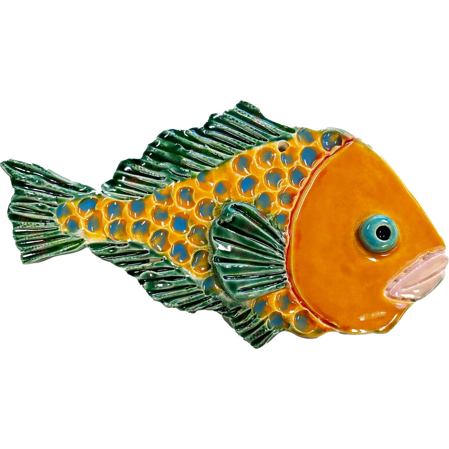 Ceramic Arts Handmade Clay Crafts Fresh Fish Glazed 7-inch x 4-inch